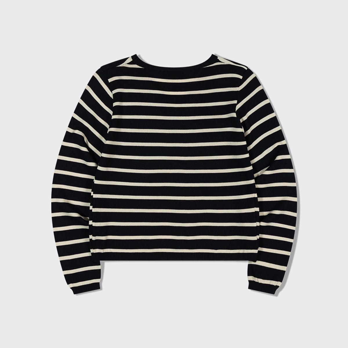 모아(MOAA) Striped Cropped Button Cardigan (NAVY) inner set