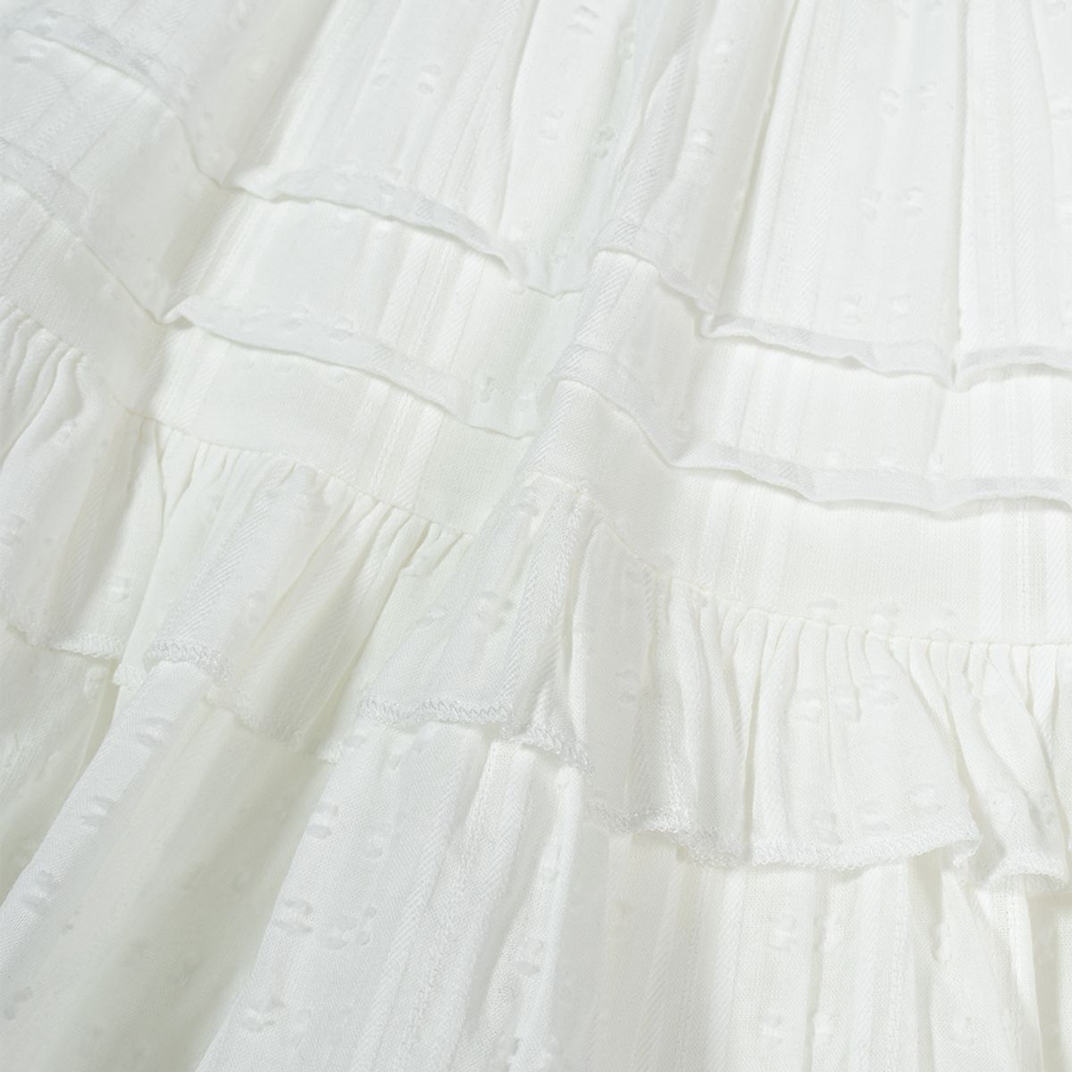모아(MOAA) Tiered Ruffle Mini Skirt (WHITE)