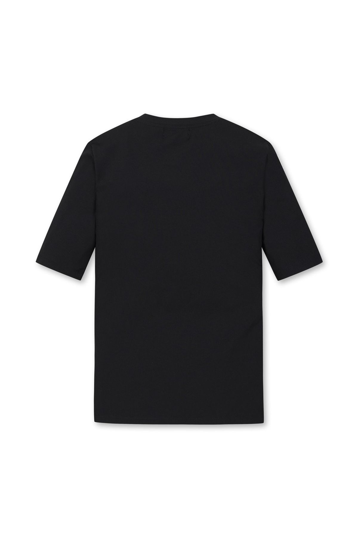 왁(WAAC) Women Cool Ribbed SS Crewneck Top_WWTCM25202BKX