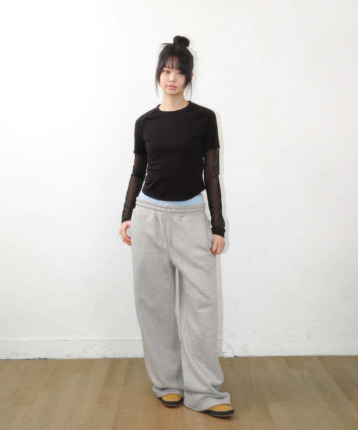 아메스 월드와이드(AMES-WORLDWIDE) LAYERED SWEAT PANTS GREY