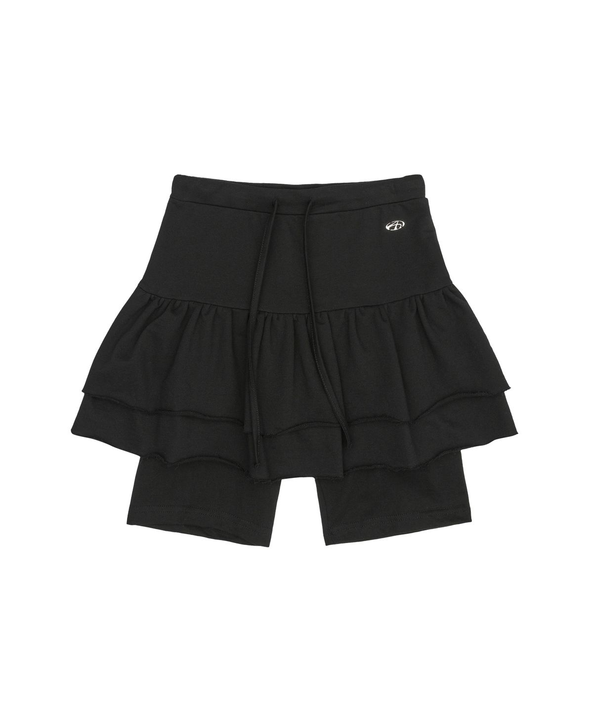 아메스 월드와이드(AMES-WORLDWIDE) FRILL MINI SKIRT BLACK