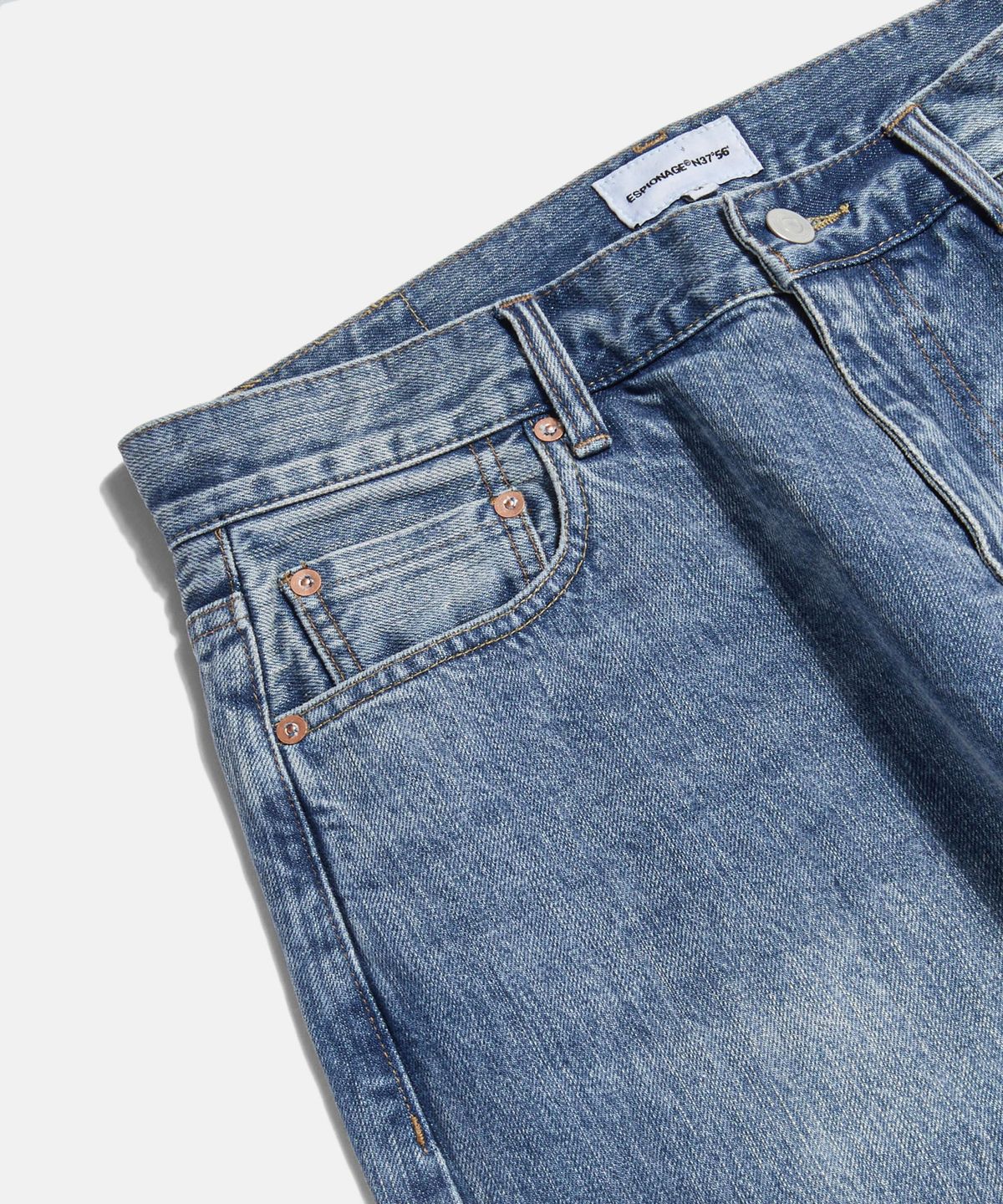 에스피오나지(ESPIONAGE) Selvedge Relaxed Denim Pants Faded Indigo