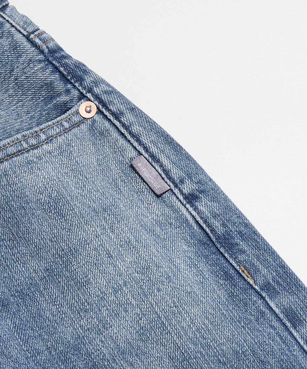 에스피오나지(ESPIONAGE) Selvedge Relaxed Denim Pants Faded Indigo