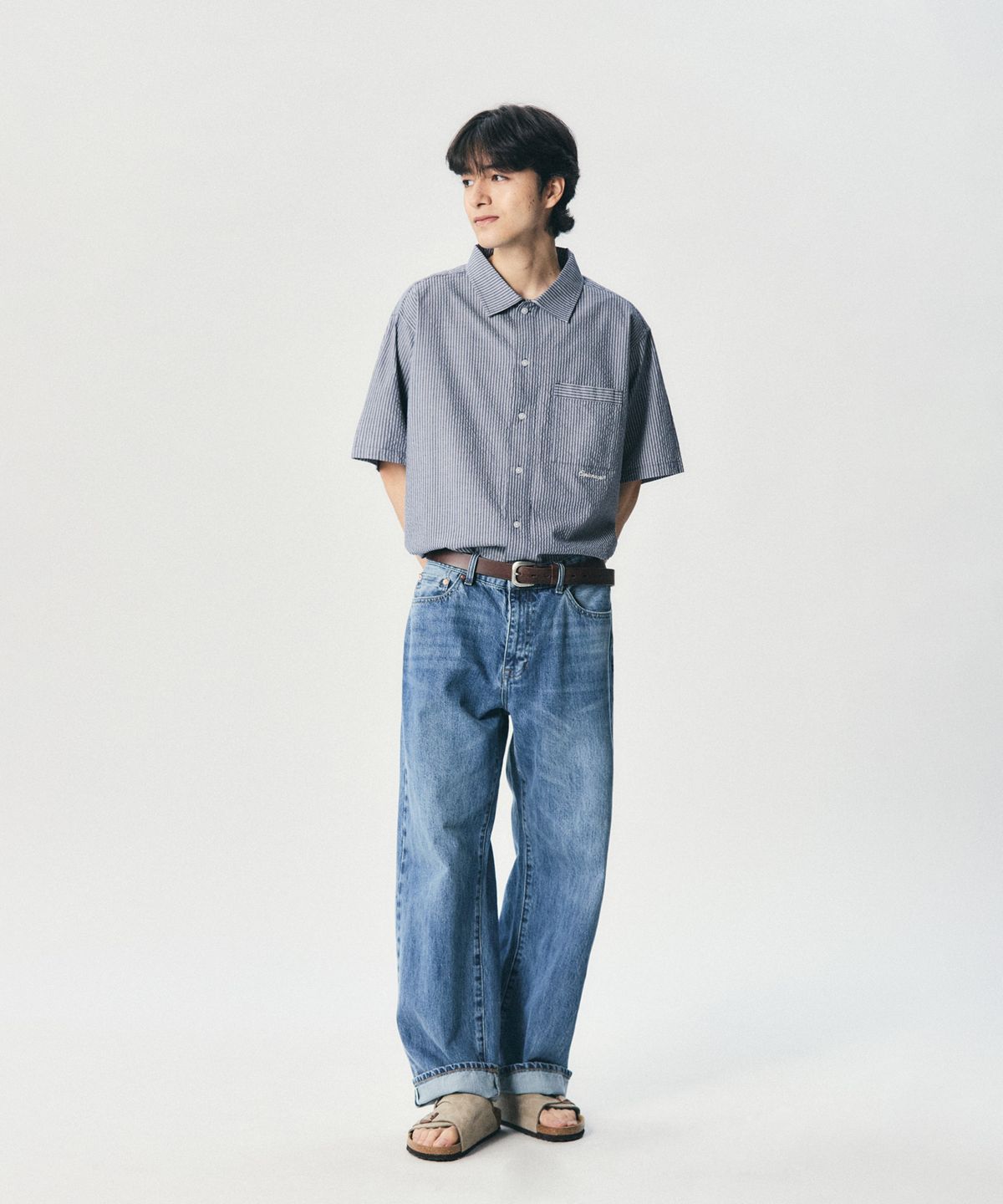 에스피오나지(ESPIONAGE) Selvedge Relaxed Denim Pants Faded Indigo