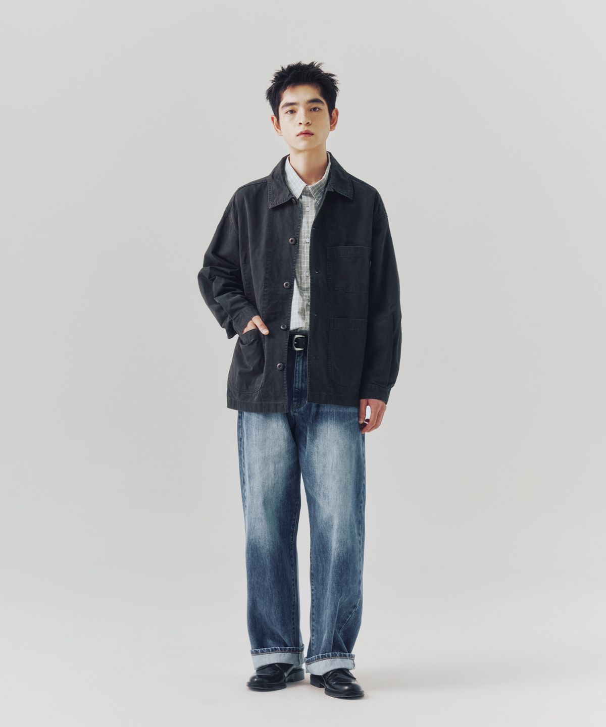 에스피오나지(ESPIONAGE) Selvedge Relaxed Denim Pants Faded Indigo