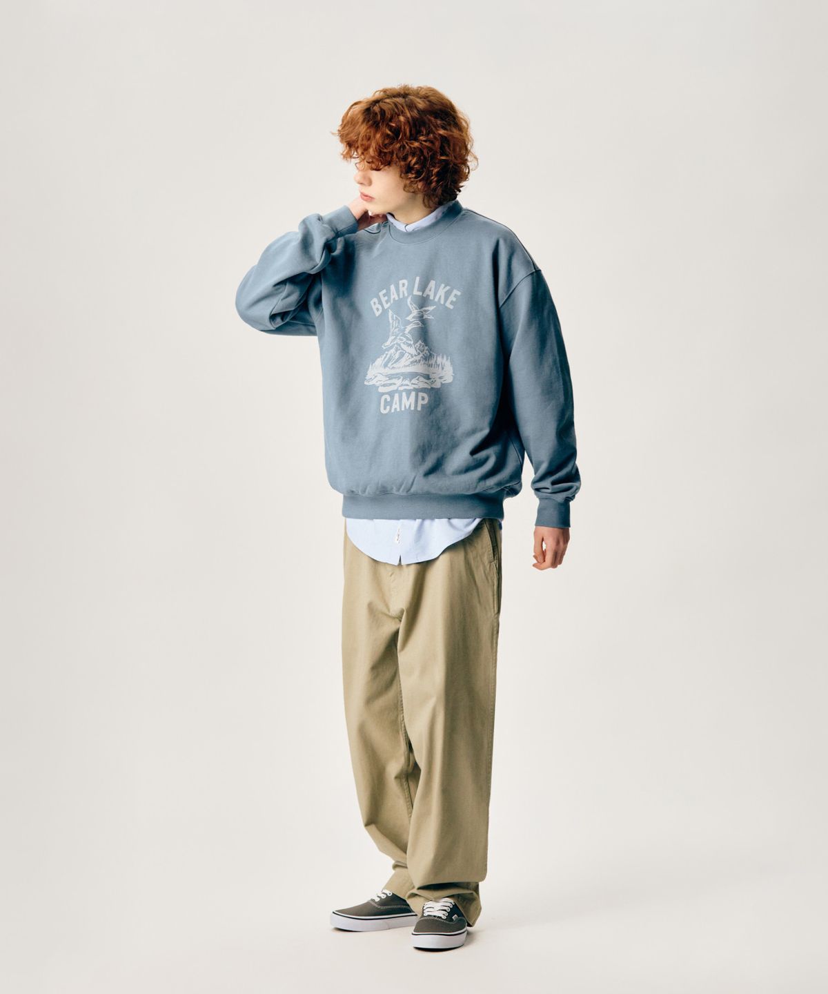 에스피오나지(ESPIONAGE) Duck Camp Heavyweight Sweatshirt Vintage Blue