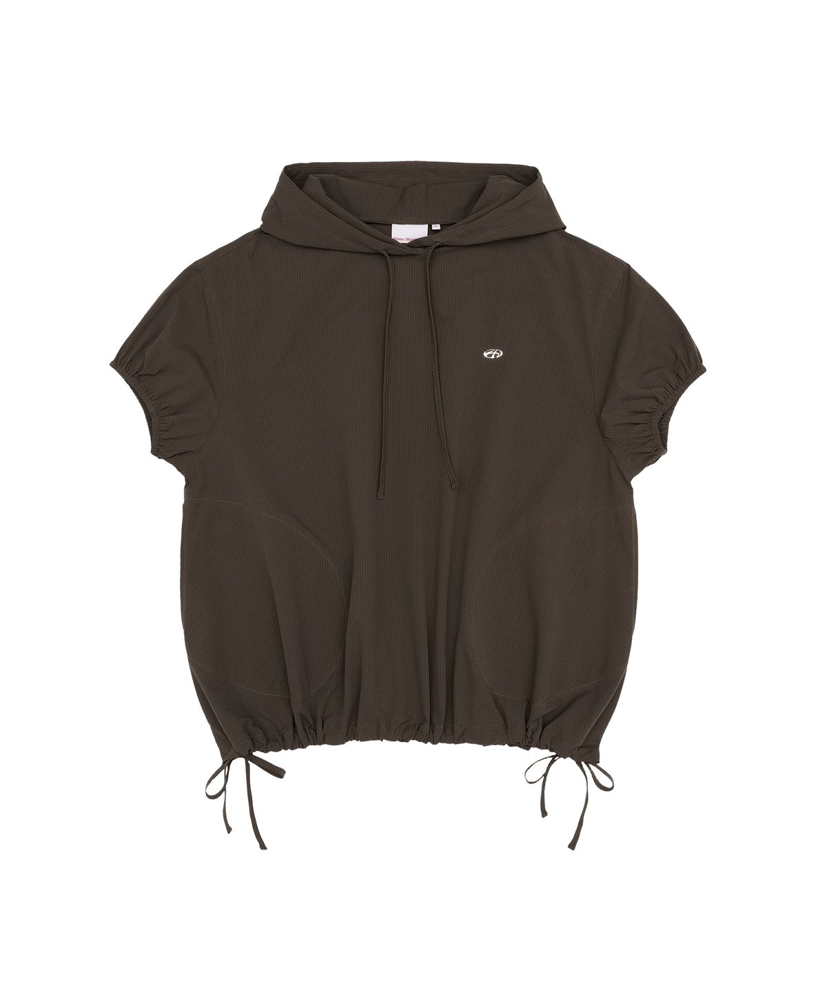 아메스 월드와이드(AMES-WORLDWIDE) OVERFIT WRINKLE SHORTSLEEVE HOODIE BROWN