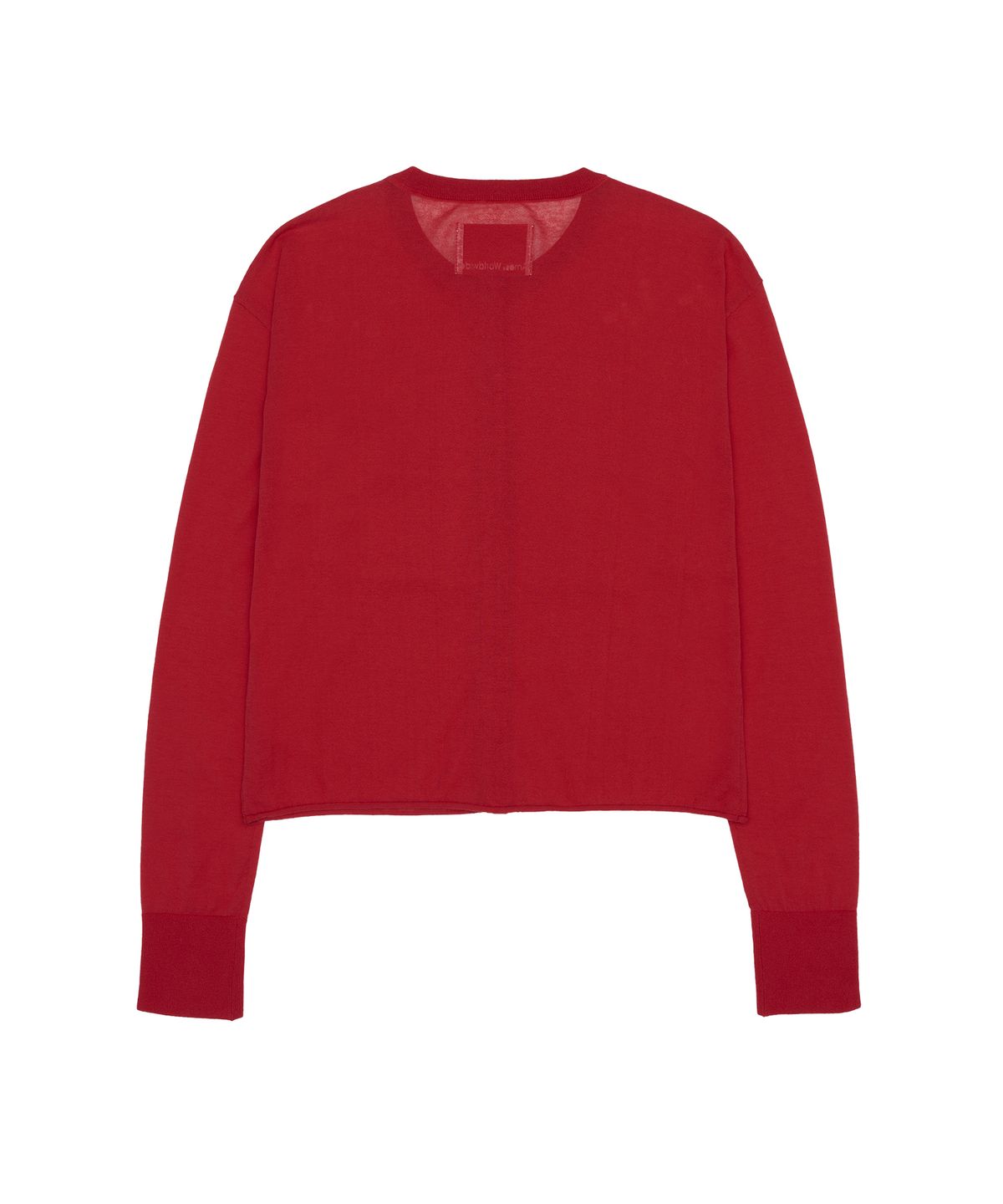 아메스 월드와이드(AMES-WORLDWIDE) SHEER ROUND NECK CARDIGAN RED