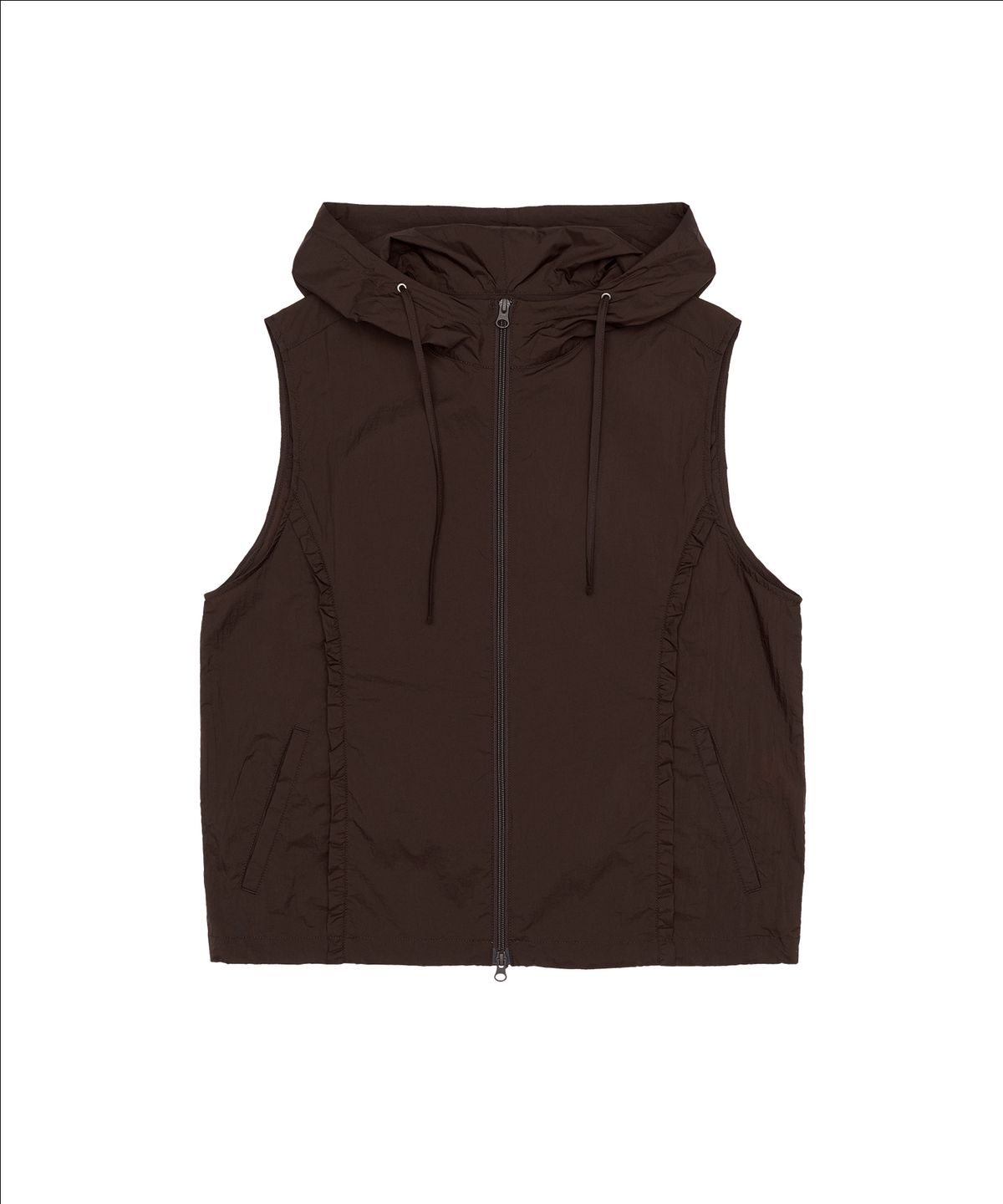 아메스 월드와이드(AMES-WORLDWIDE) SHEER NYLON VEST JACKET BROWN