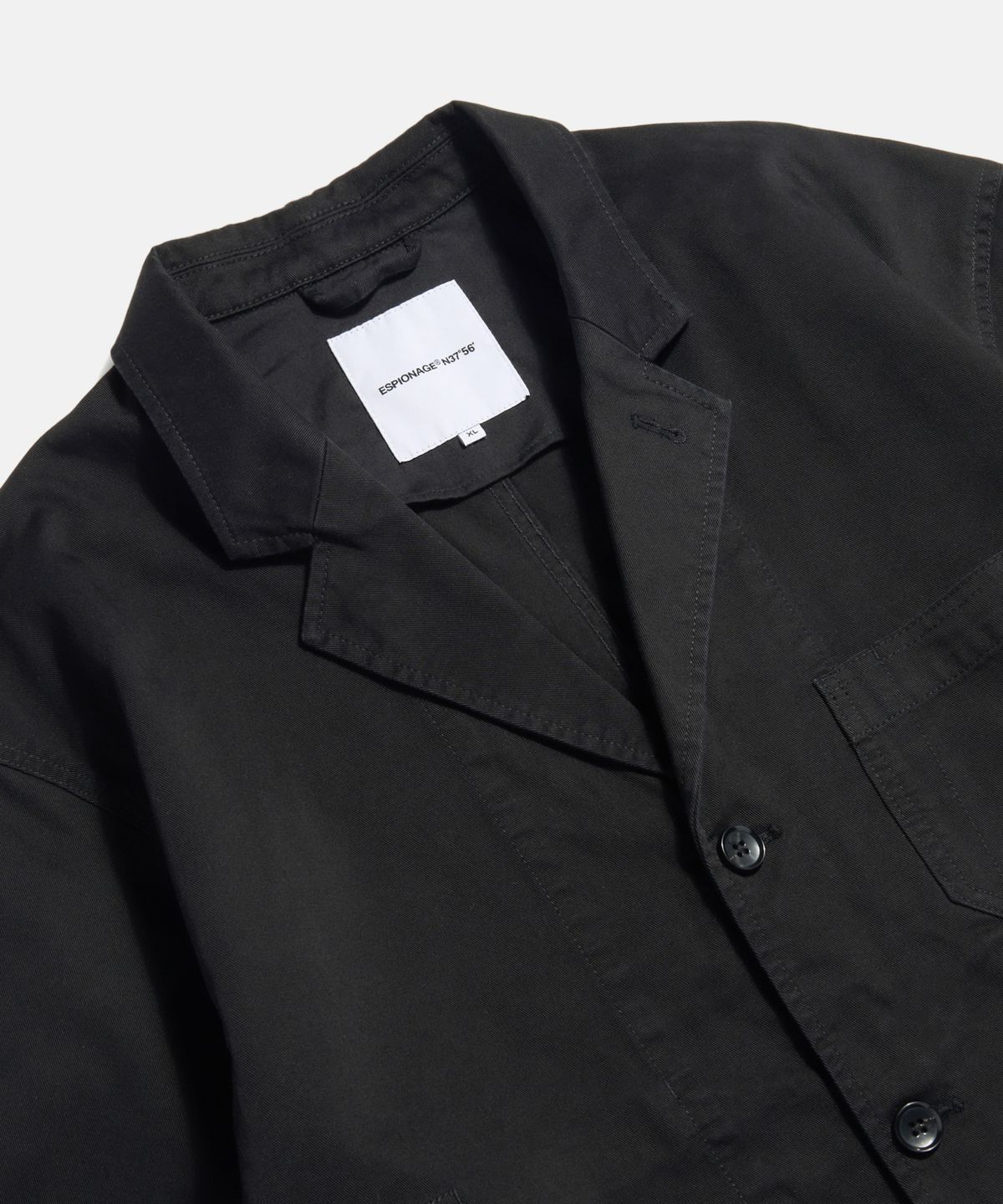 에스피오나지(ESPIONAGE) Cotton Notched Jacket Black
