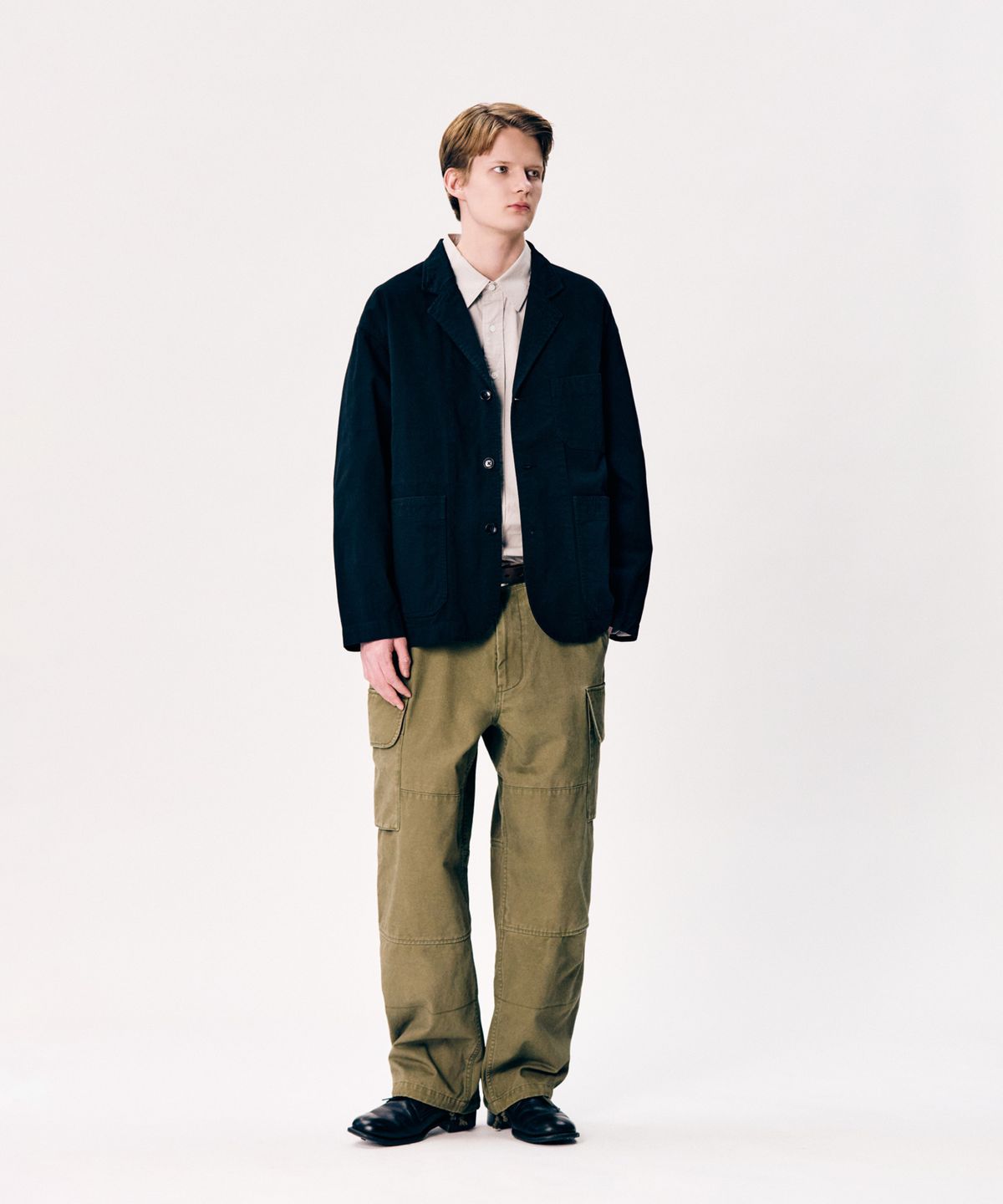 에스피오나지(ESPIONAGE) Cotton Notched Jacket Black