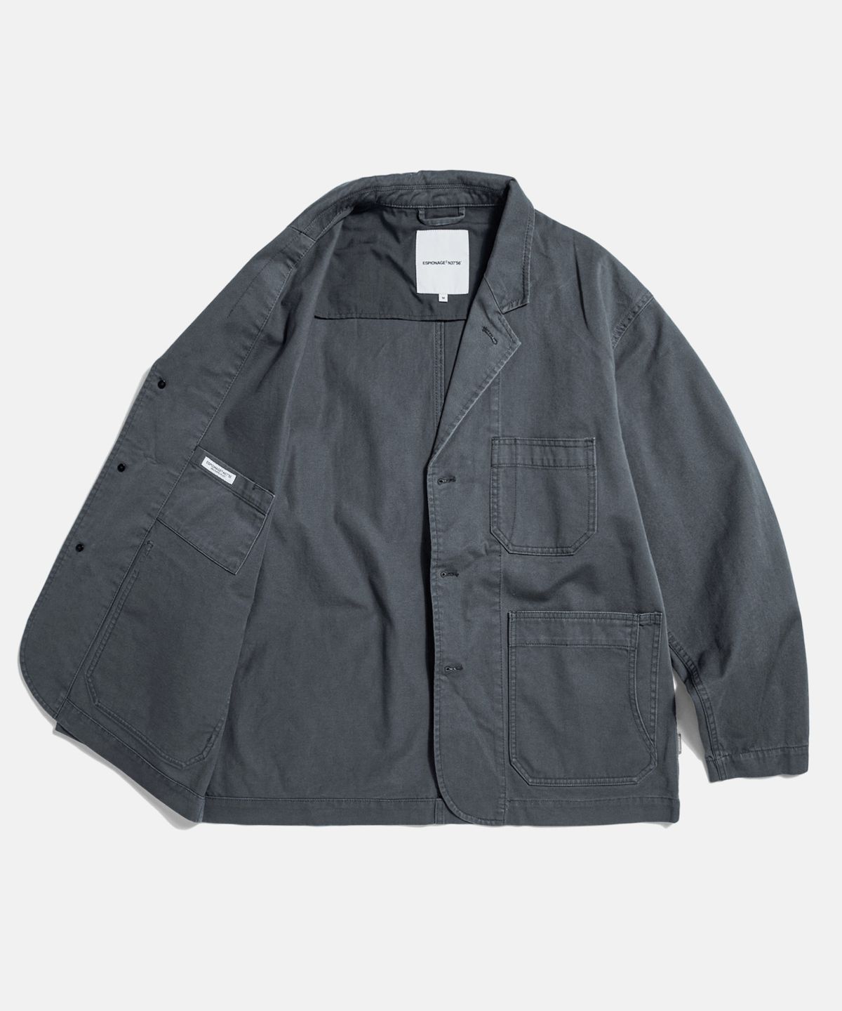 에스피오나지(ESPIONAGE) Cotton Notched Jacket Charcoal