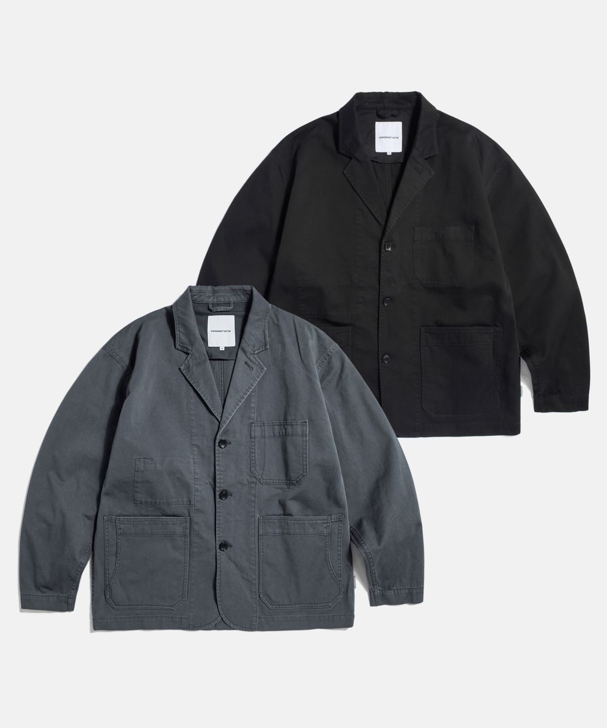 에스피오나지(ESPIONAGE) Cotton Notched Jacket Charcoal