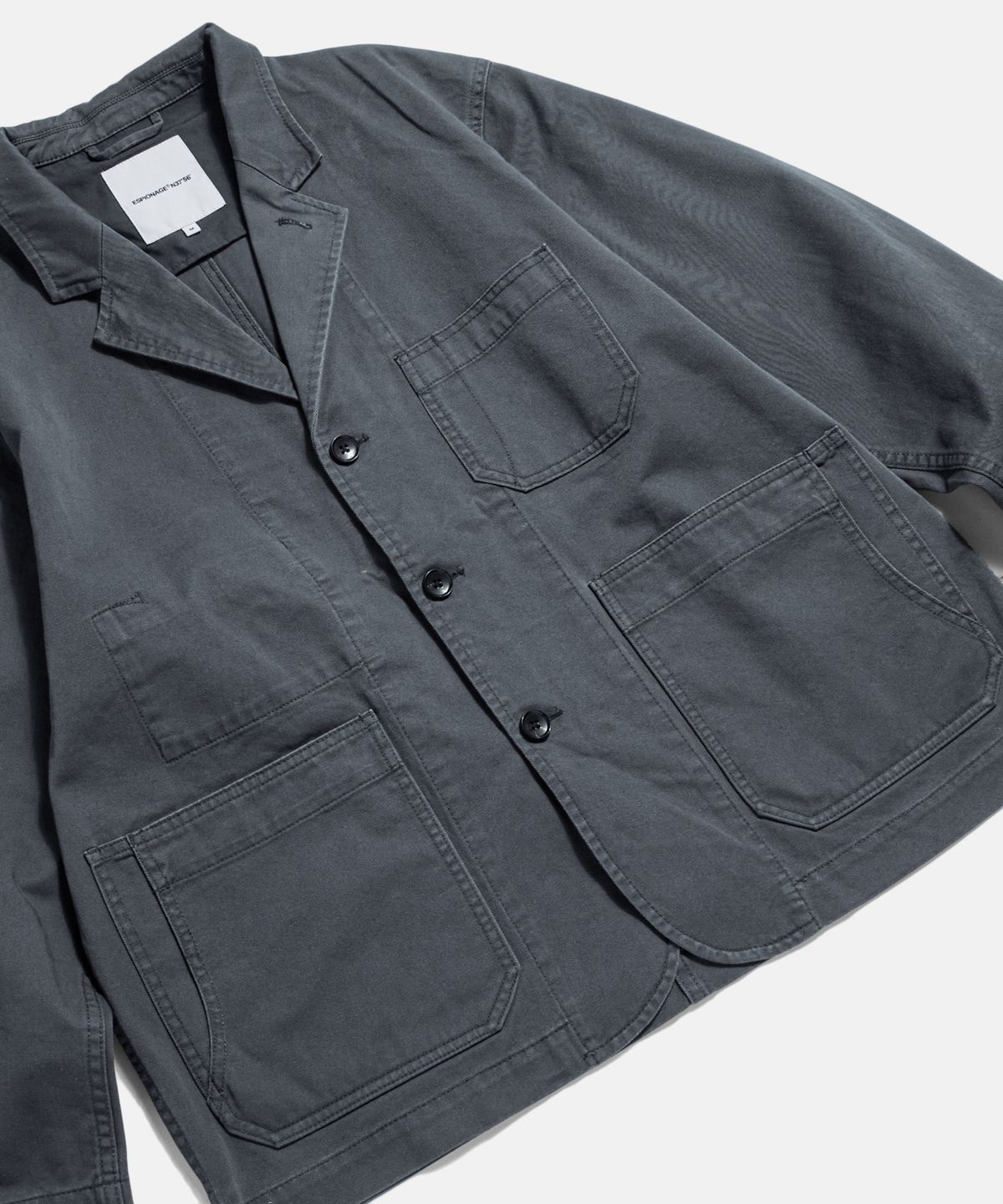 에스피오나지(ESPIONAGE) Cotton Notched Jacket Charcoal