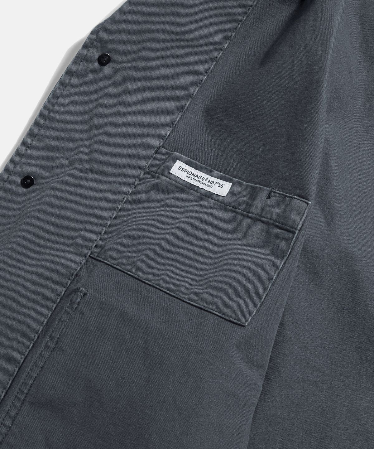 에스피오나지(ESPIONAGE) Cotton Notched Jacket Charcoal