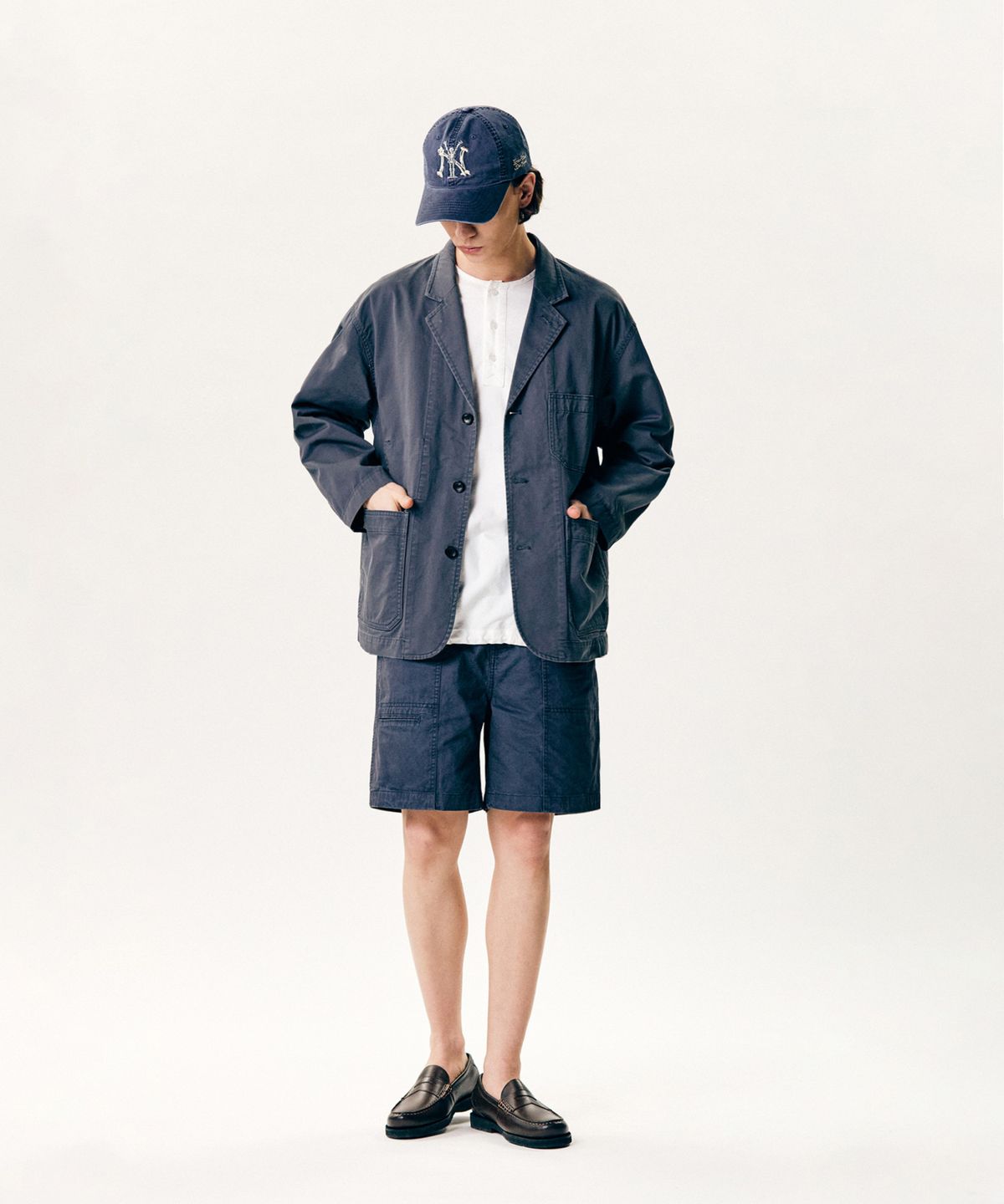 에스피오나지(ESPIONAGE) Cotton Notched Jacket Charcoal