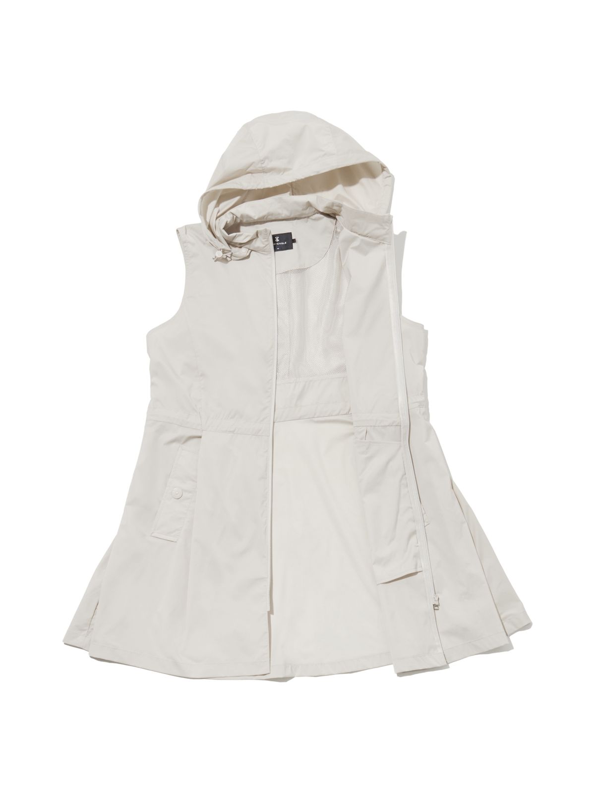 와이드앵글(WIDEANGLE) CO 긴기장 후드 풀오픈 베스트 L_Light Beige