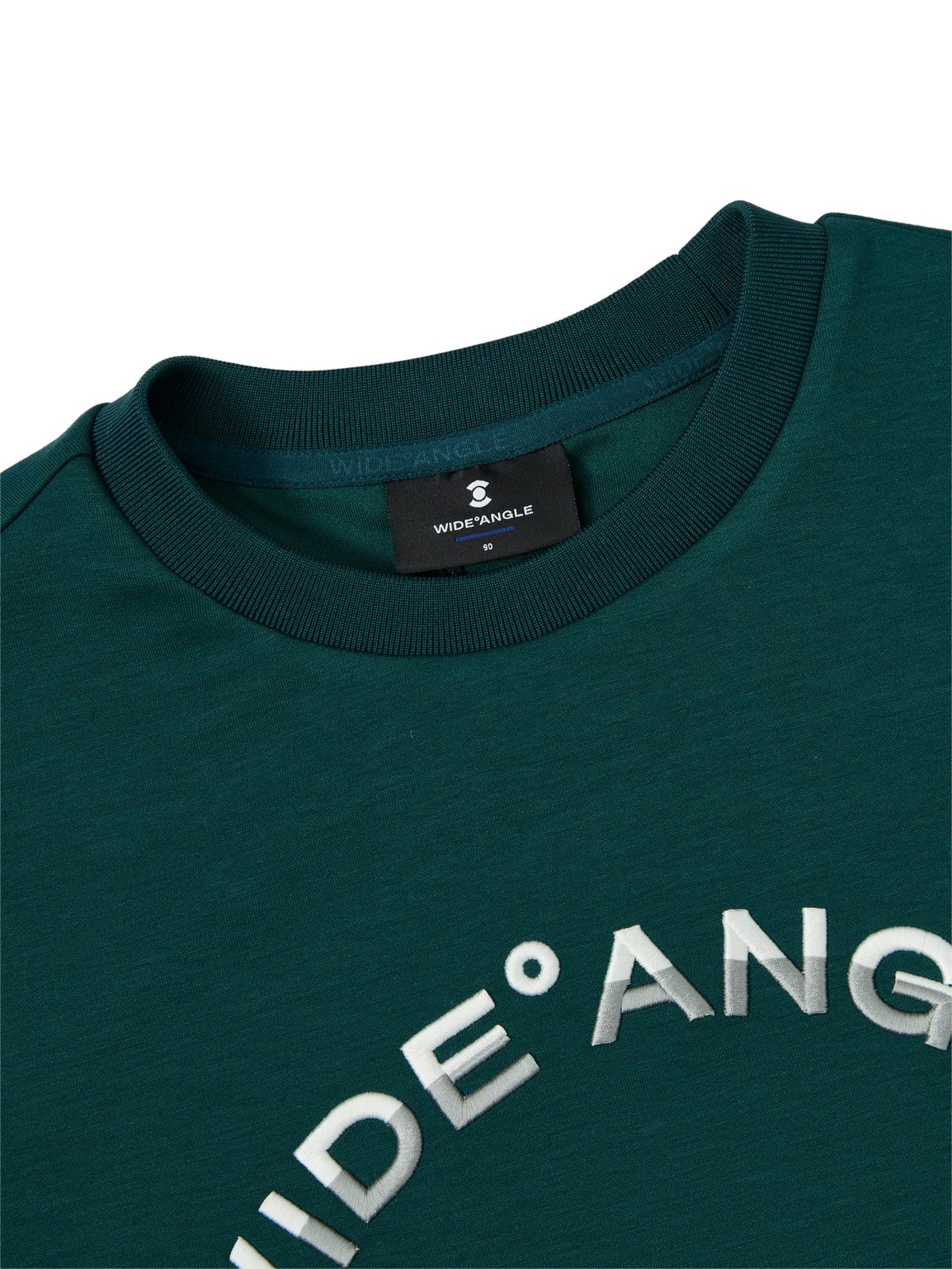 와이드앵글(WIDEANGLE) CO 앞판 로고 라운드 맨투맨 L_Dark Green