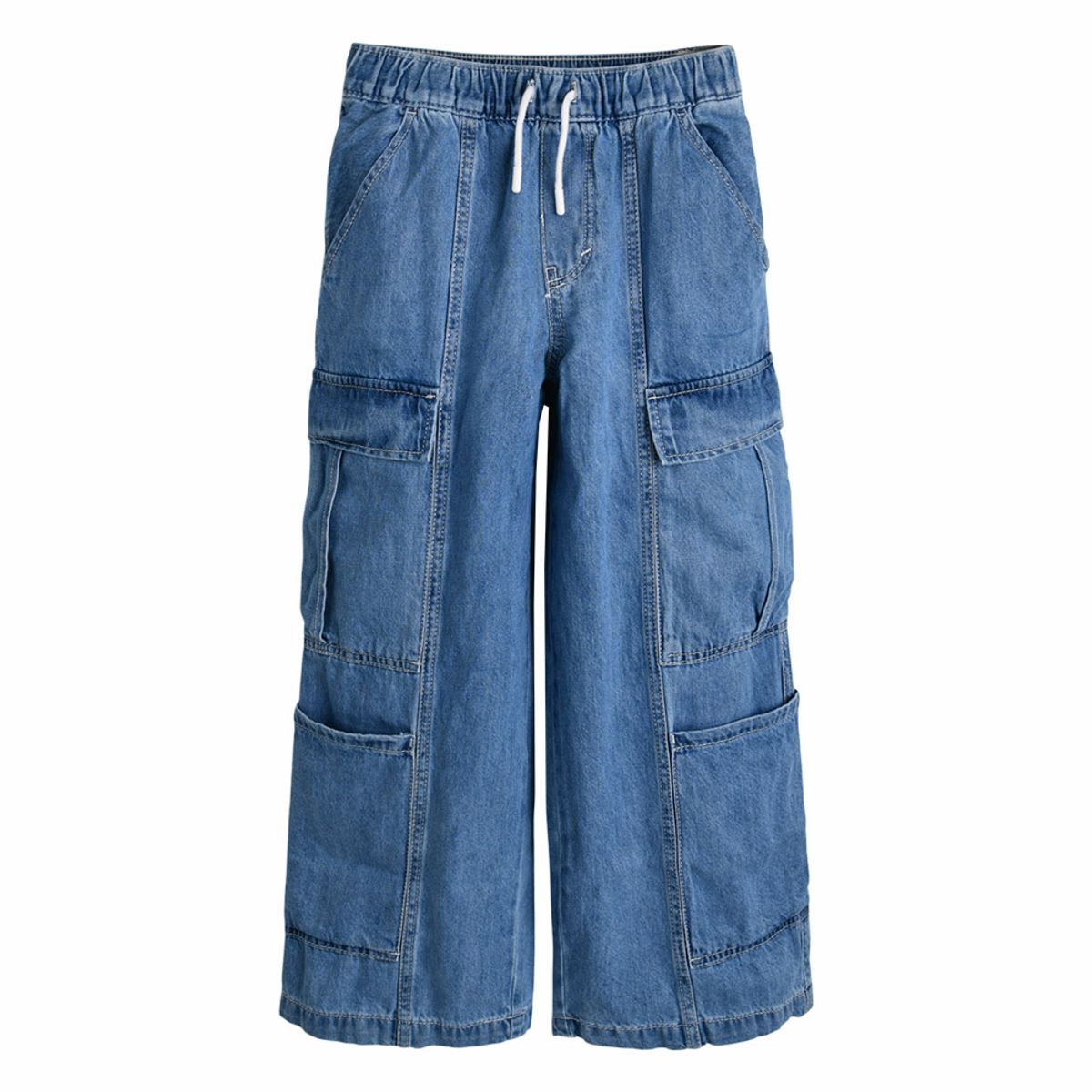 리바이스 키즈(LEVIS KIDS) 데님파라슈트 카고와이드팬츠 (주니어) 라이트 블루