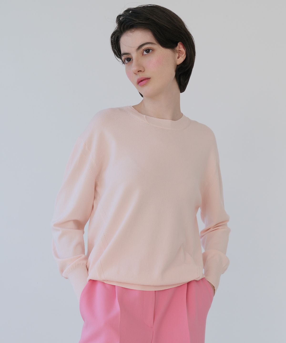 바스카라(VASCARA) Double Point Round Neck Knitwear (5colors)
