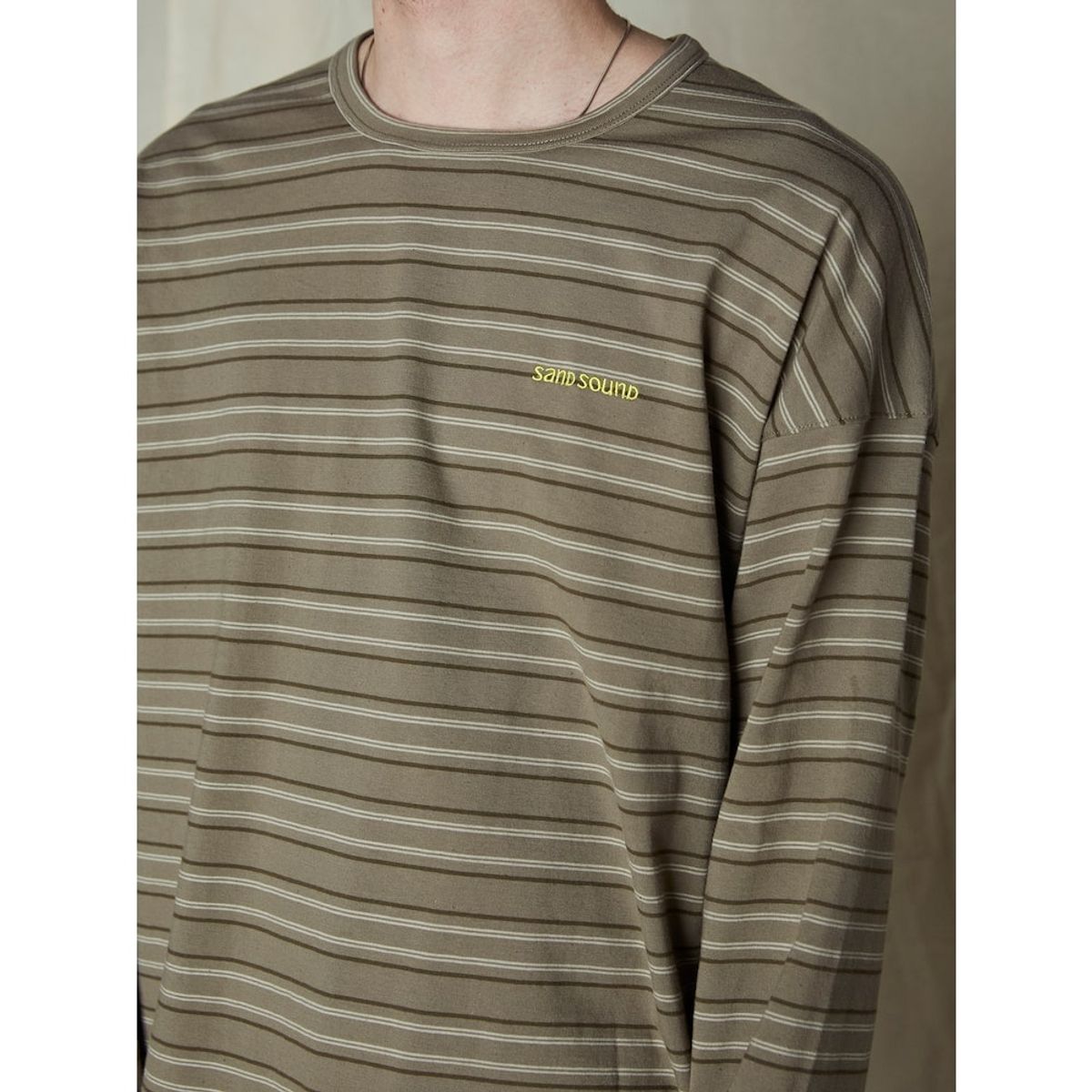 샌드 사운드(SAND SOUND) Striped LongSleeved TShirt  Khaki
