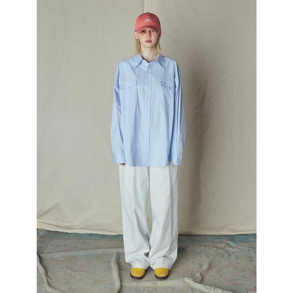 샌드 사운드(SAND SOUND) Striped LongSleeved Shirt  Sky Blue
