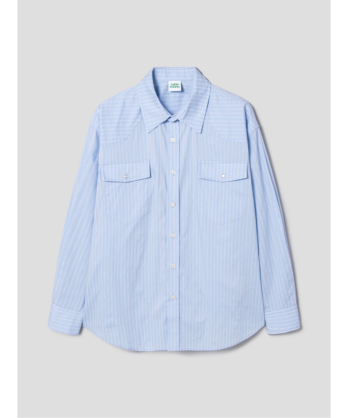 샌드 사운드(SAND SOUND) Striped LongSleeved Shirt  Sky Blue