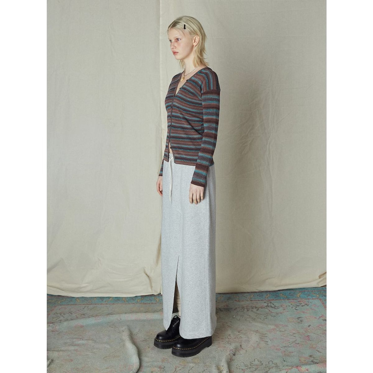샌드 사운드(SAND SOUND) Women Stripe Cardigan  Brown