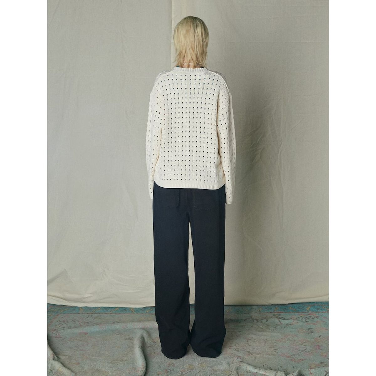 샌드 사운드(SAND SOUND) Crochet Crew Neck Sweater  Ivory