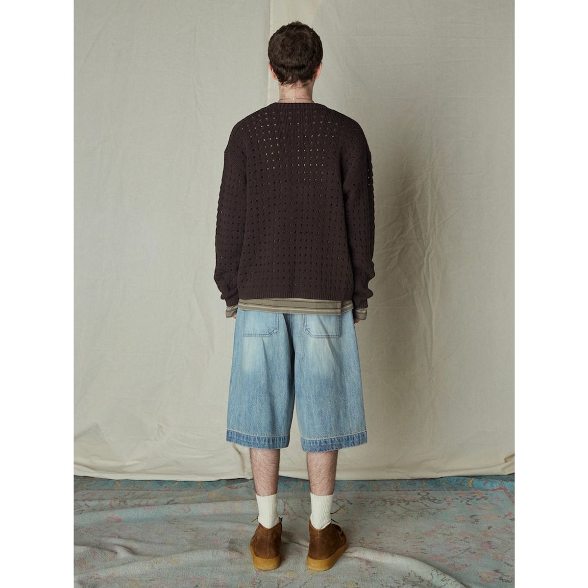 샌드 사운드(SAND SOUND) Crochet Crew Neck Sweater  Brown