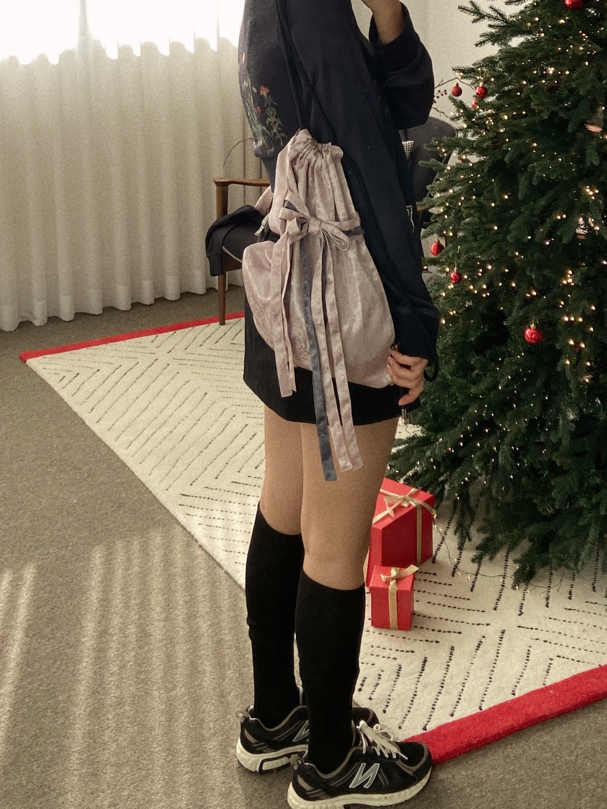 칠 하나 투 구육(71TO96) Ribbon String back pack (Pink)