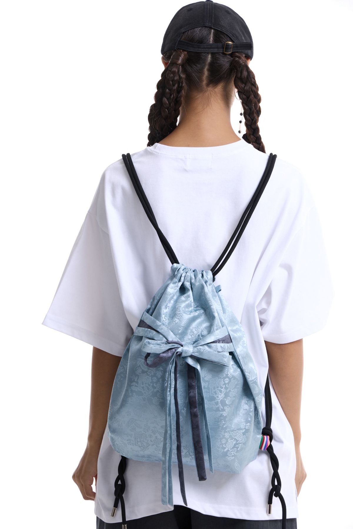 칠 하나 투 구육(71TO96) Ribbon String back pack (Blue)