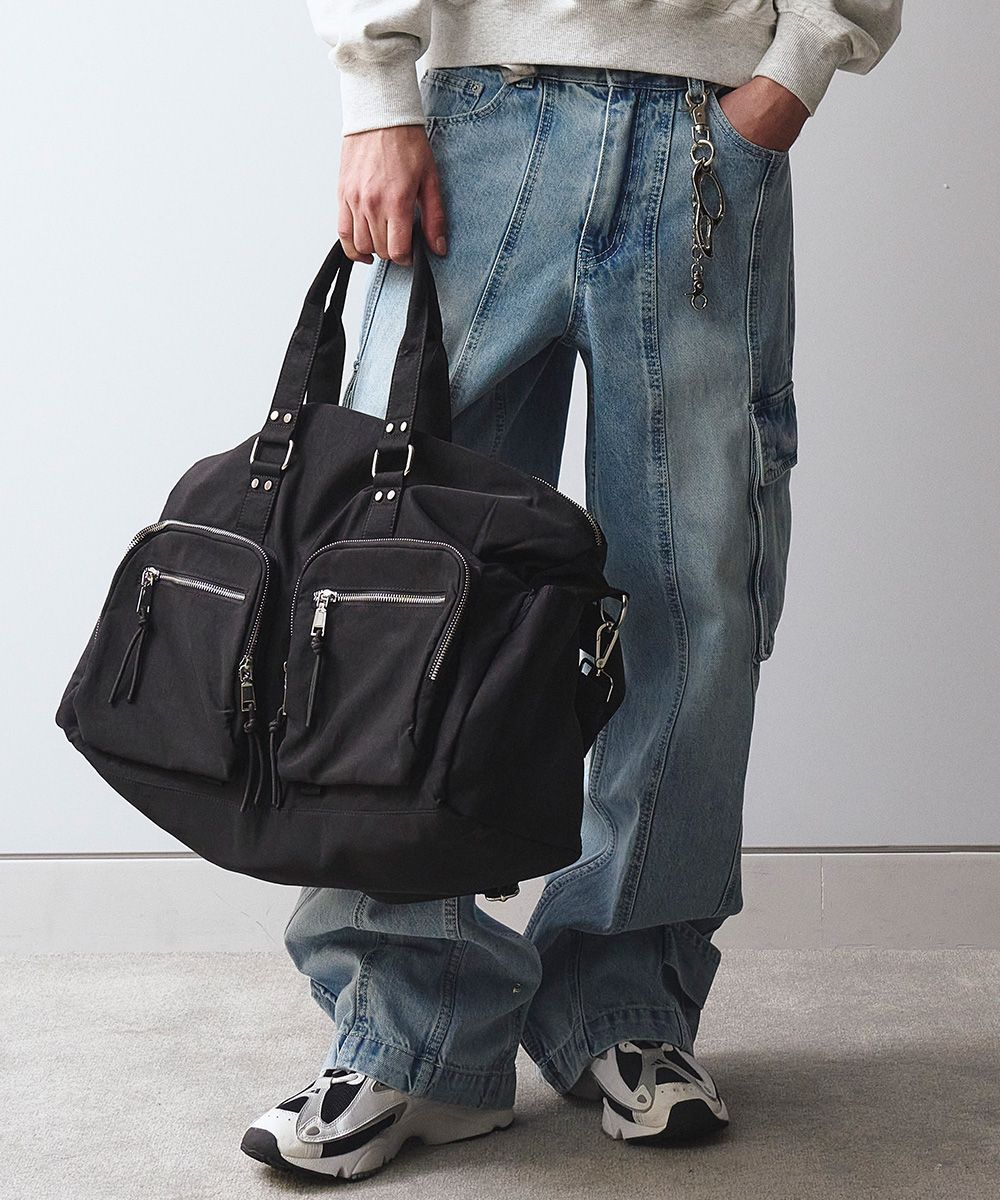 MUSINSA | MAISON MINED TWO POCKET BOSTON BAG BLACK