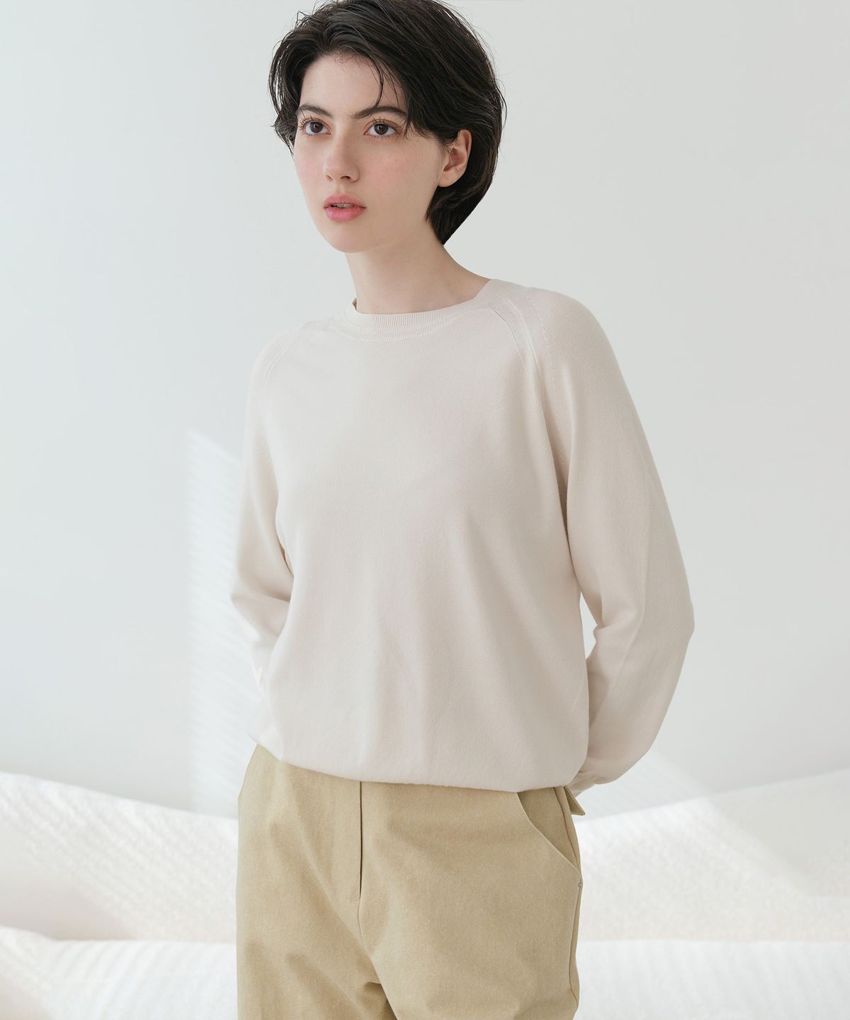 바스카라(VASCARA) Chic Raglan Round Neck Long Sleeve Knitwear (5colors)