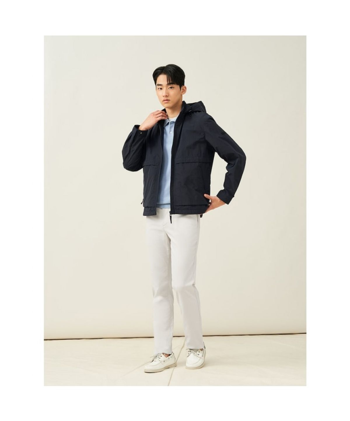 빈폴 멘(BEANPOLE MEN) 캐주얼 후드 점퍼  네이비