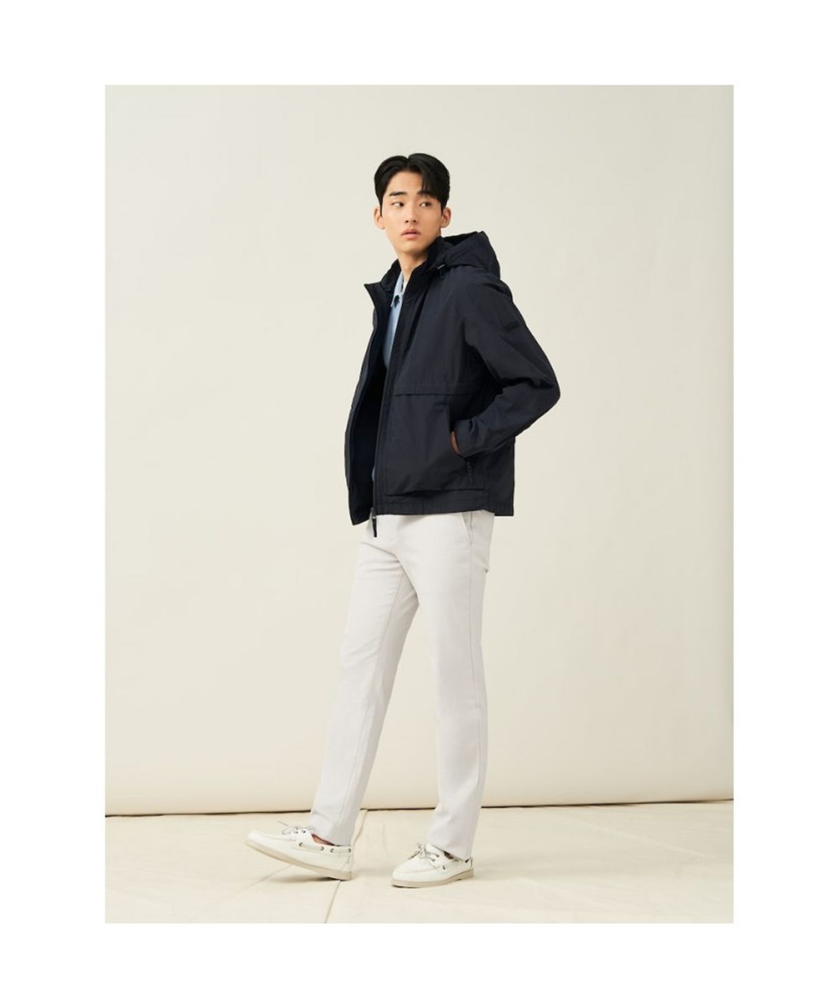 빈폴 멘(BEANPOLE MEN) 캐주얼 후드 점퍼  네이비
