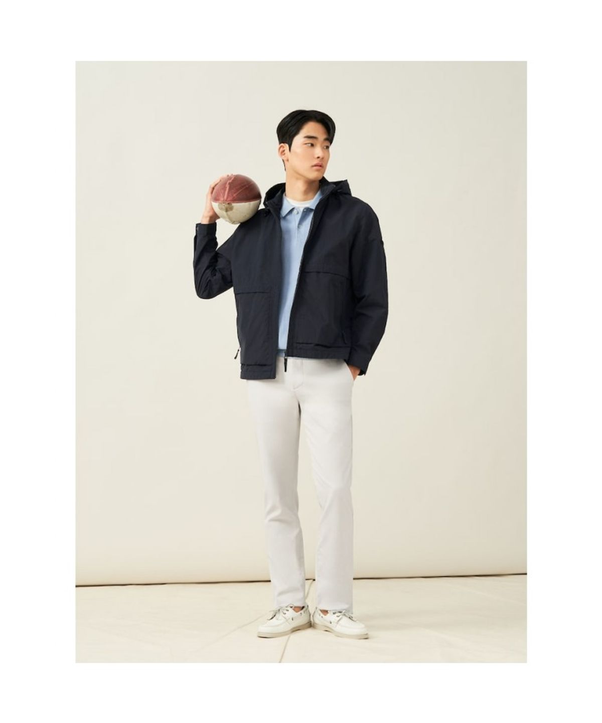 빈폴 멘(BEANPOLE MEN) 캐주얼 후드 점퍼  네이비