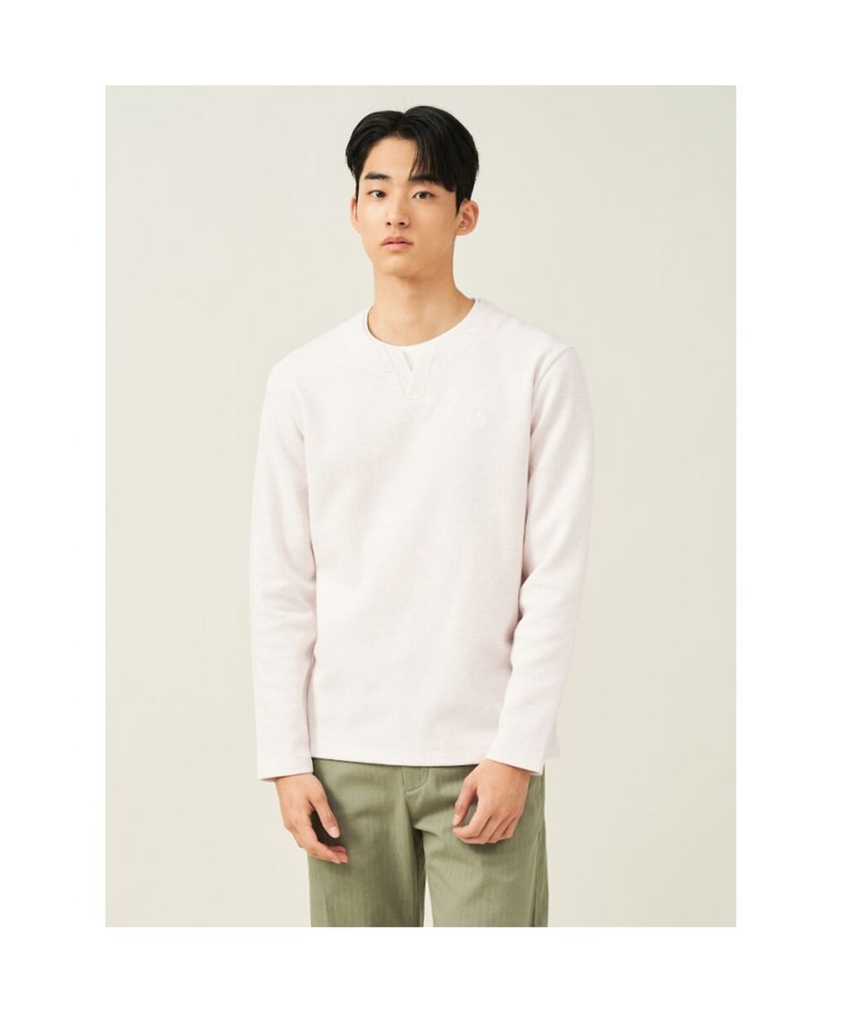빈폴 멘(BEANPOLE MEN) 레이어드 라운드 티셔츠  아이보리 (BC5241C340)