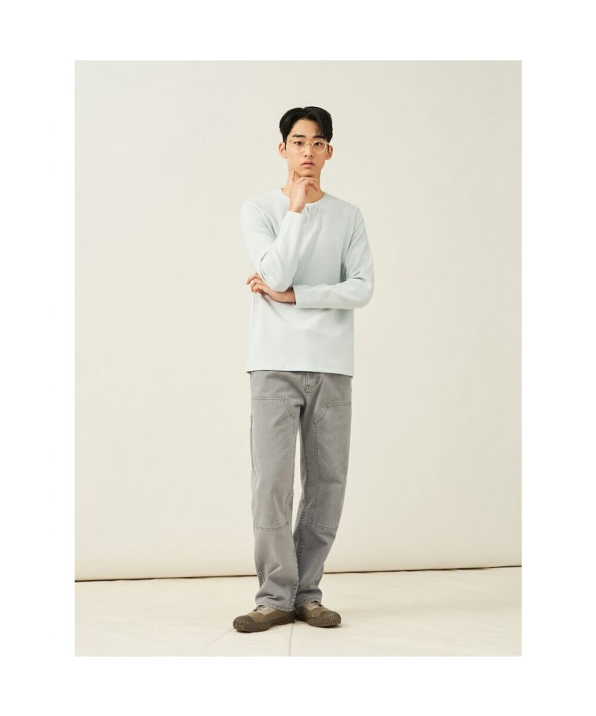 빈폴 멘(BEANPOLE MEN) 레이어드 라운드 티셔츠  라이트 그린 (BC5241C34L)