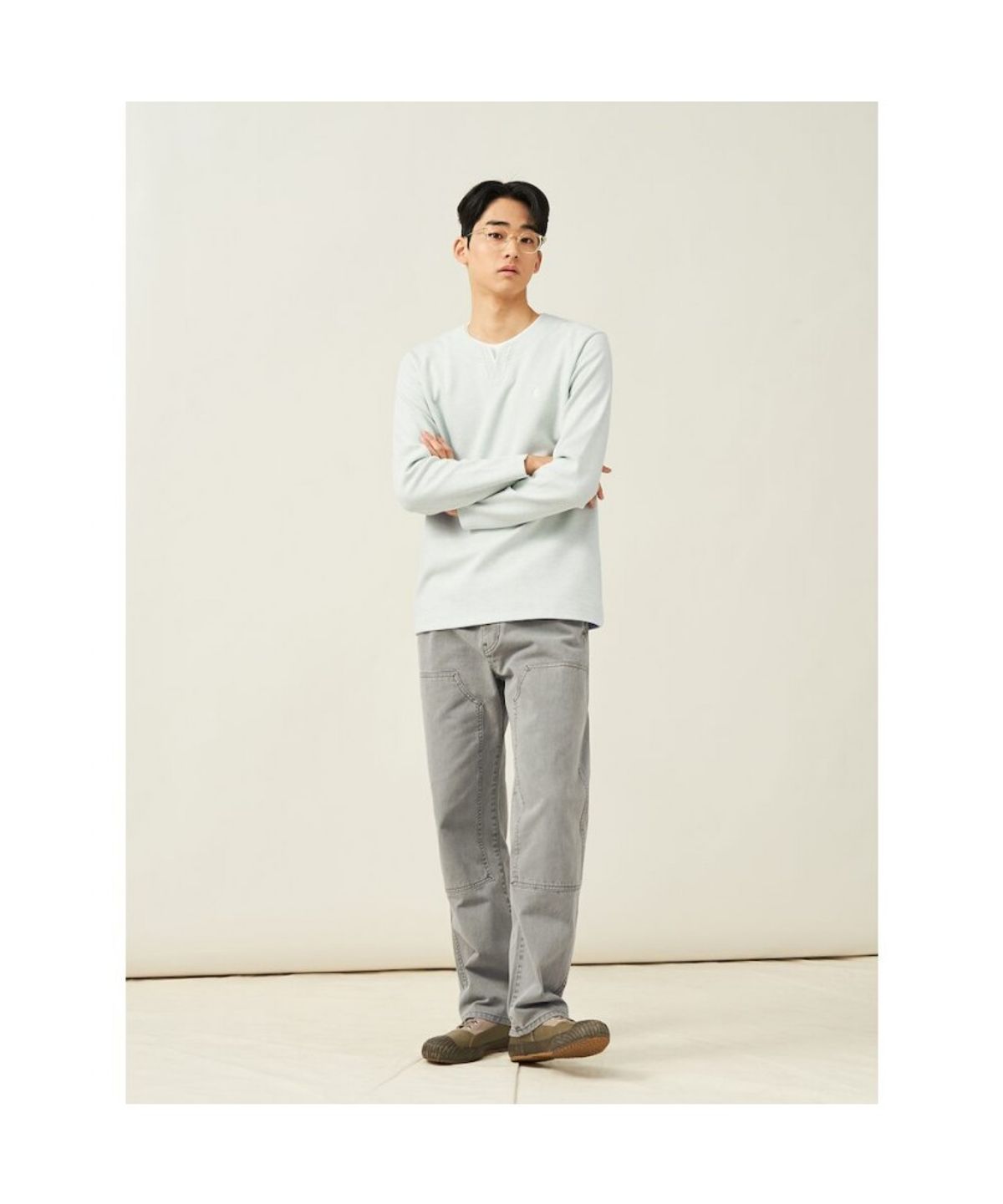 빈폴 멘(BEANPOLE MEN) 레이어드 라운드 티셔츠  라이트 그린 (BC5241C34L)