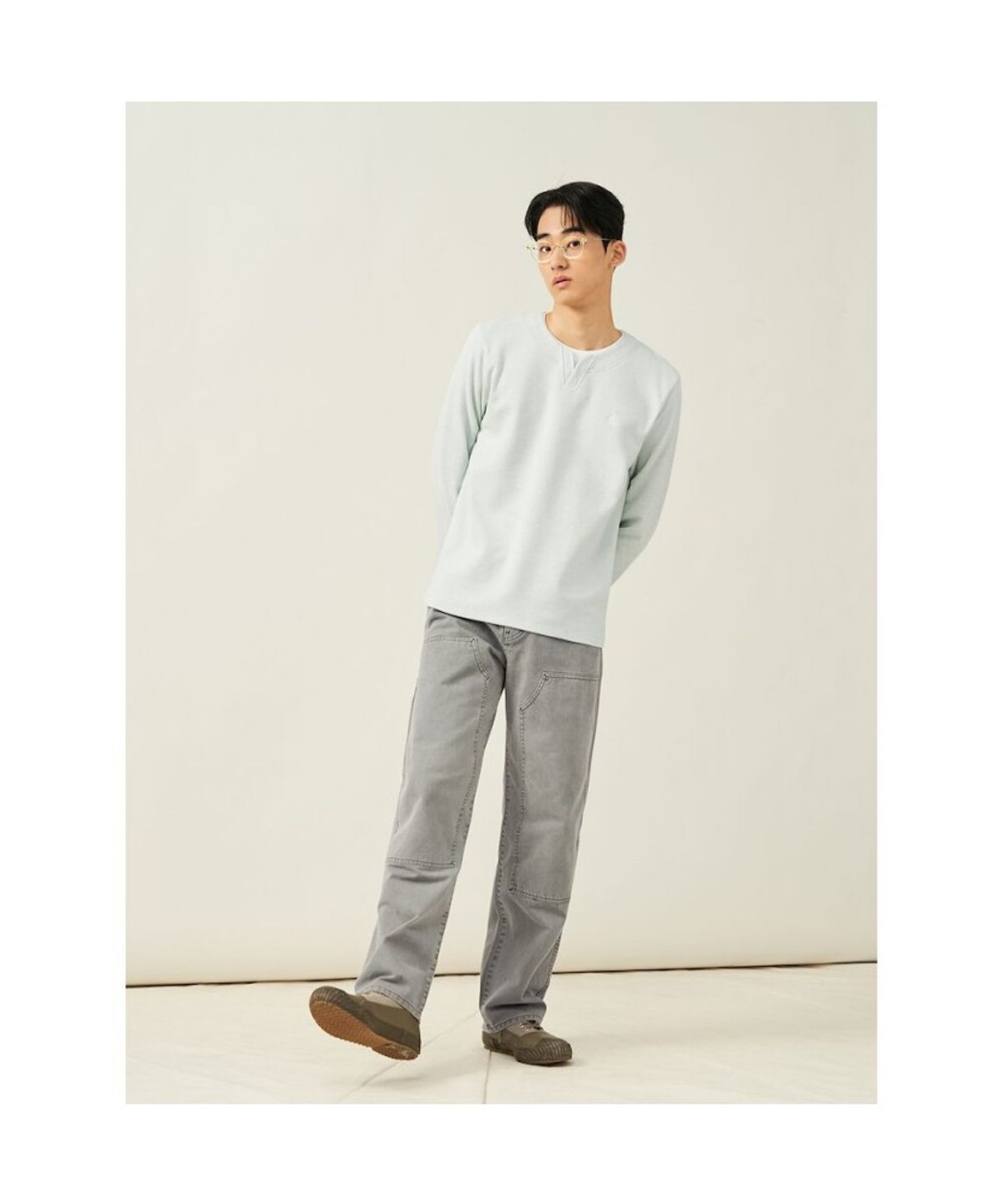 빈폴 멘(BEANPOLE MEN) 레이어드 라운드 티셔츠  라이트 그린 (BC5241C34L)