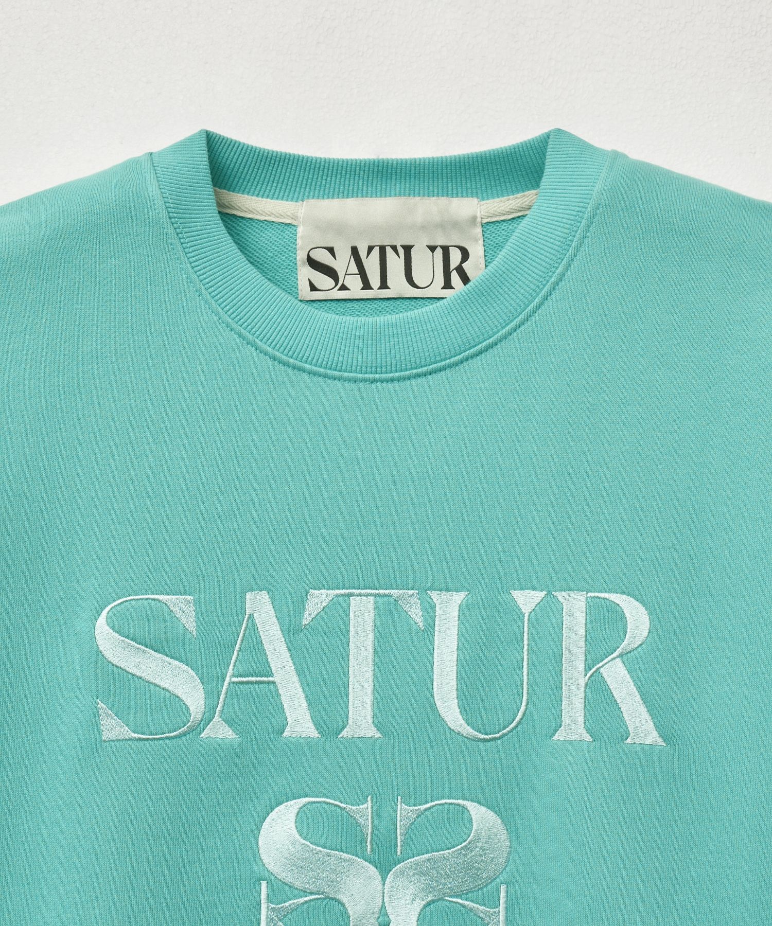 スウェット・トレーナー SATUR Classic Logo Sweatshirt Art Mint SA251MTM05AM MUSINSA | SATUR Classic Logo Sweatshirt Mint