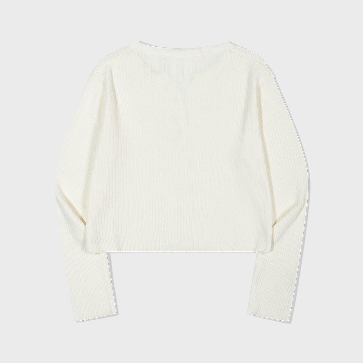 모아(MOAA) Cropped Button V Cardigan (WHITE)