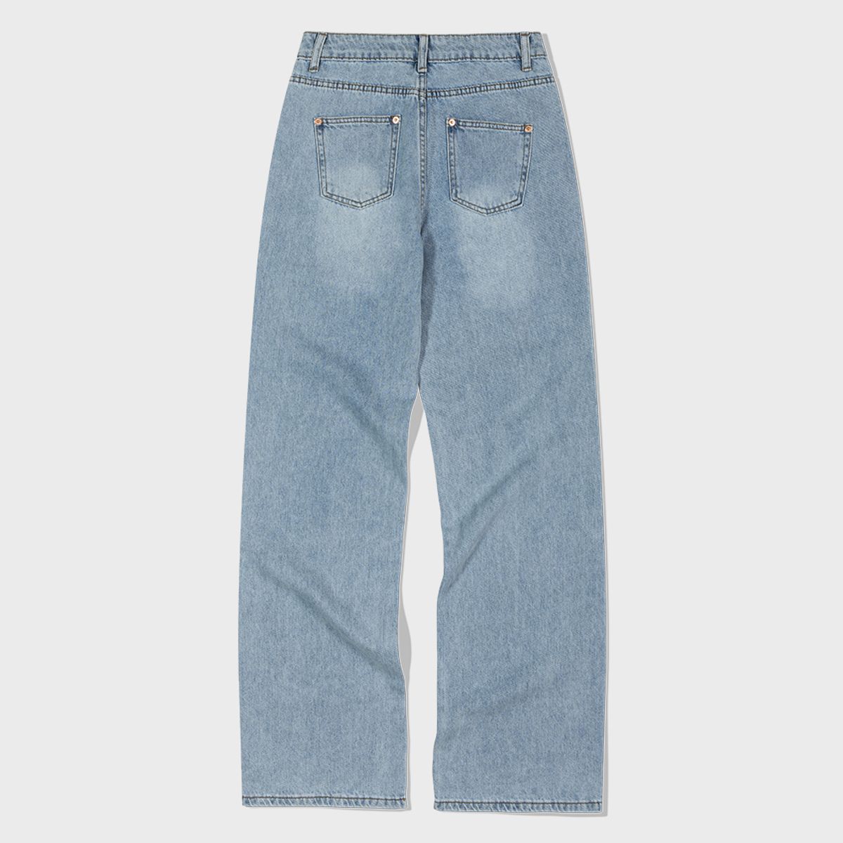 모아(MOAA) Light Wash Wide Leg Jeans (LIGHT JEAN BLUE)