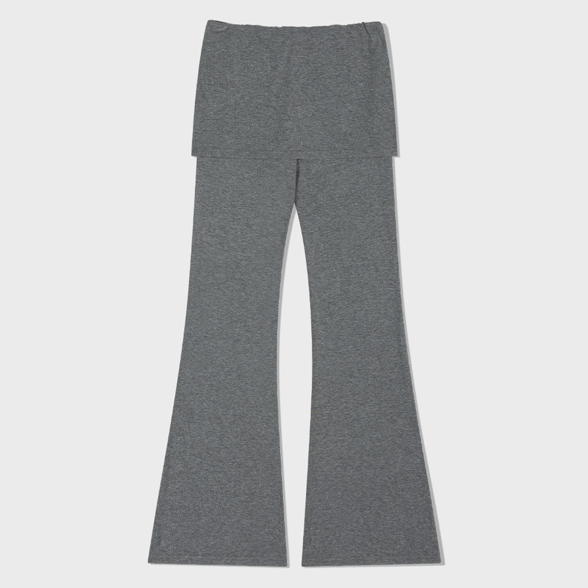 모아(MOAA) Skirt Overlay Flare Pants (GRAY)