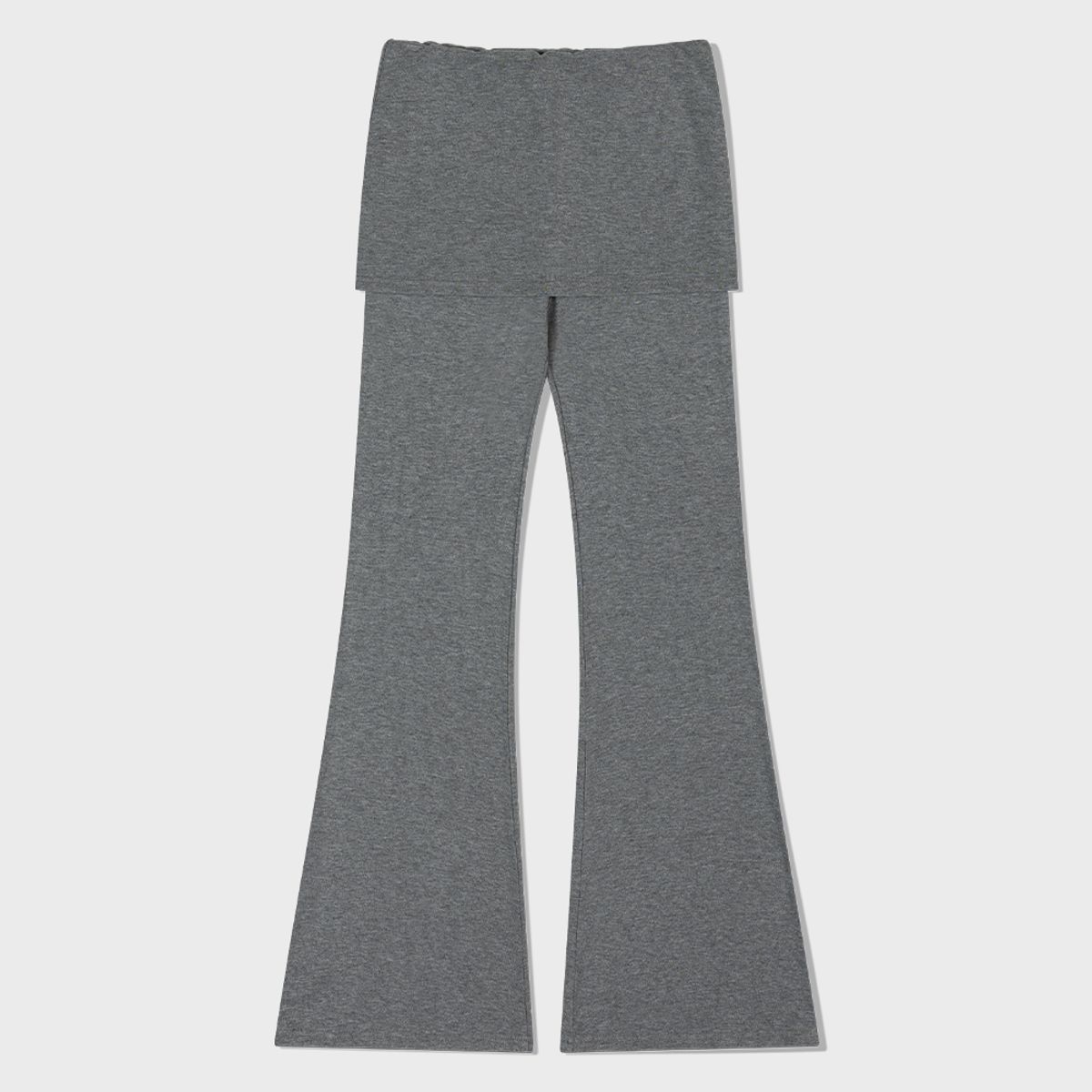 모아(MOAA) Skirt Overlay Flare Pants (GRAY)