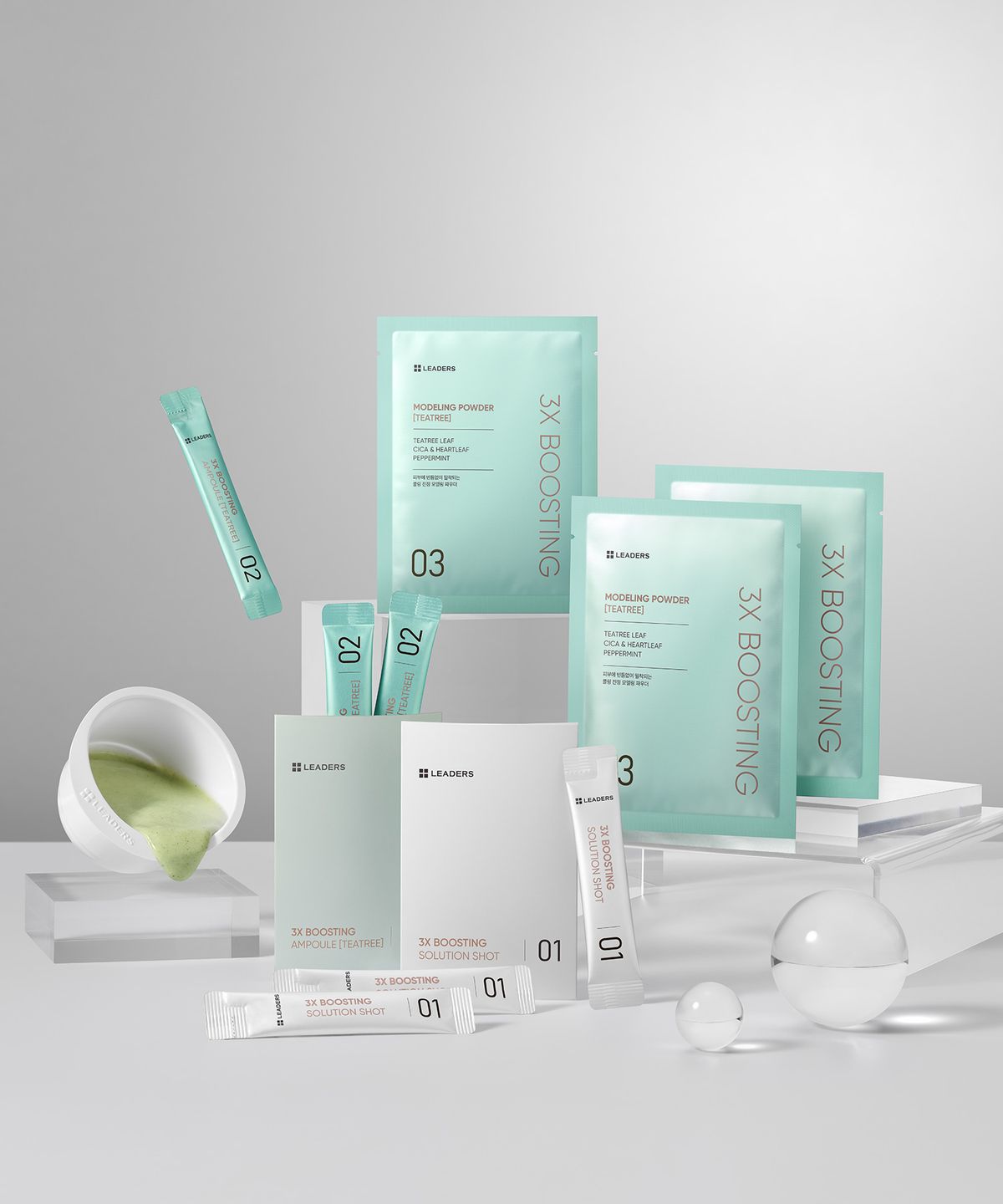 리더스코스메틱(LEADERS COSMETICS) [스피큘 모델링팩 3회분] 리더스 3X 부스팅 모델링 마스크 [티트리]