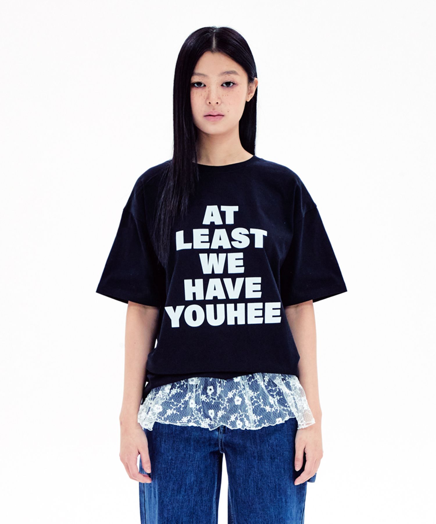 MUSINSA公式 | YOUHEE LETTERING OVER FIT T-SHIRTS BLACK
