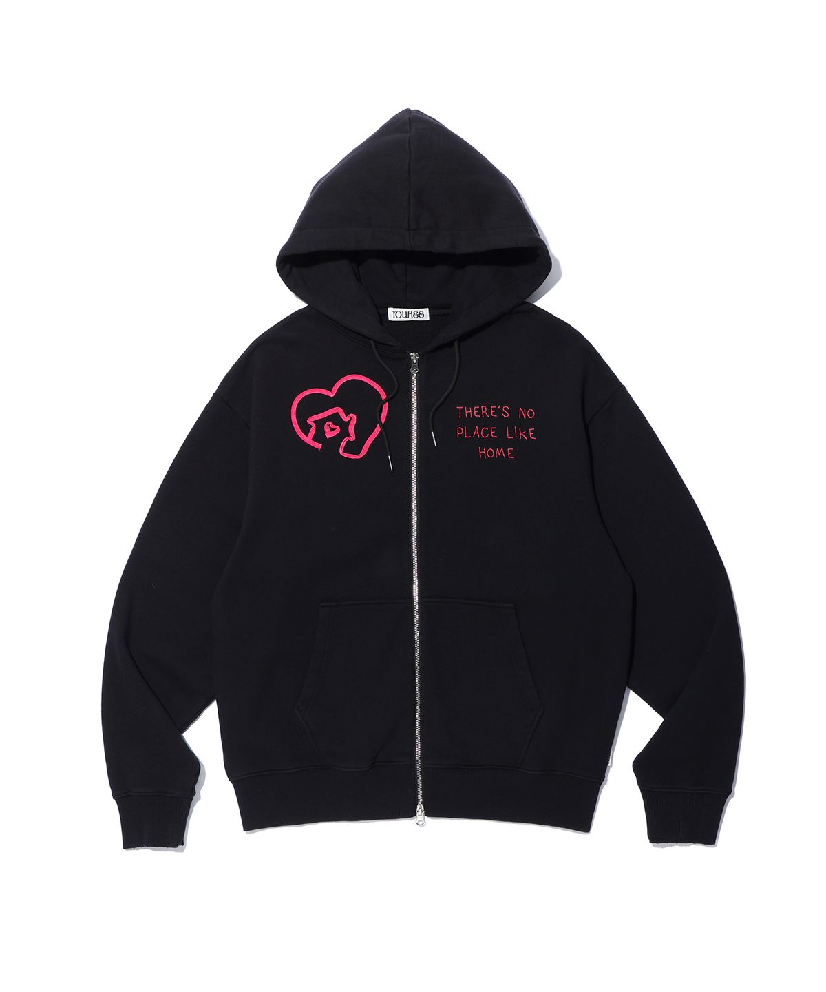 유희(YOUHEE) HOME GRAPHIC HOOD ZIP-UP BLACK