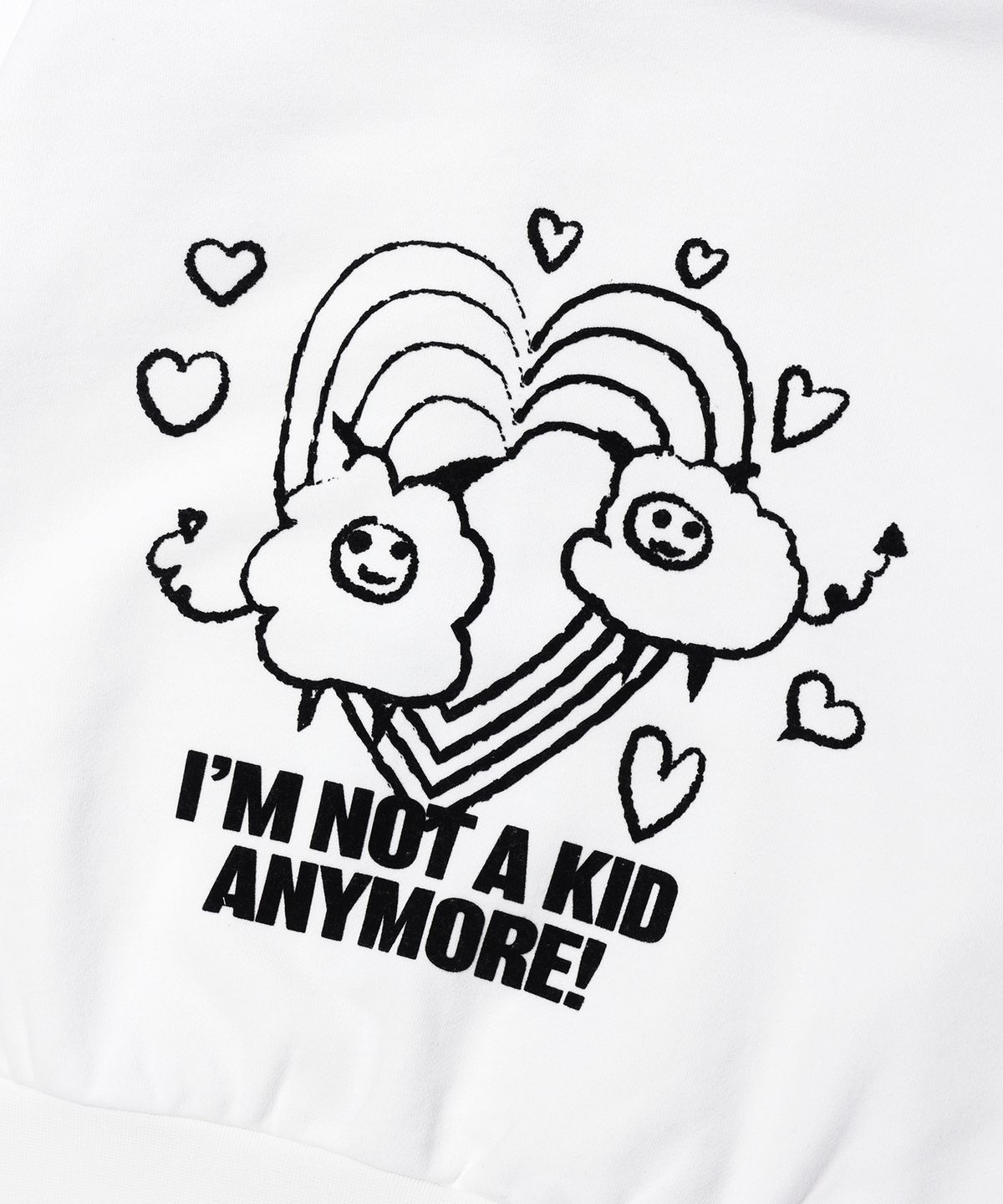 유희(YOUHEE) GRAPHIC DETAILED HOOD ZIP-UP WHITE